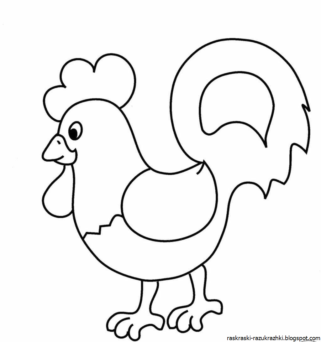 Петух раскраска