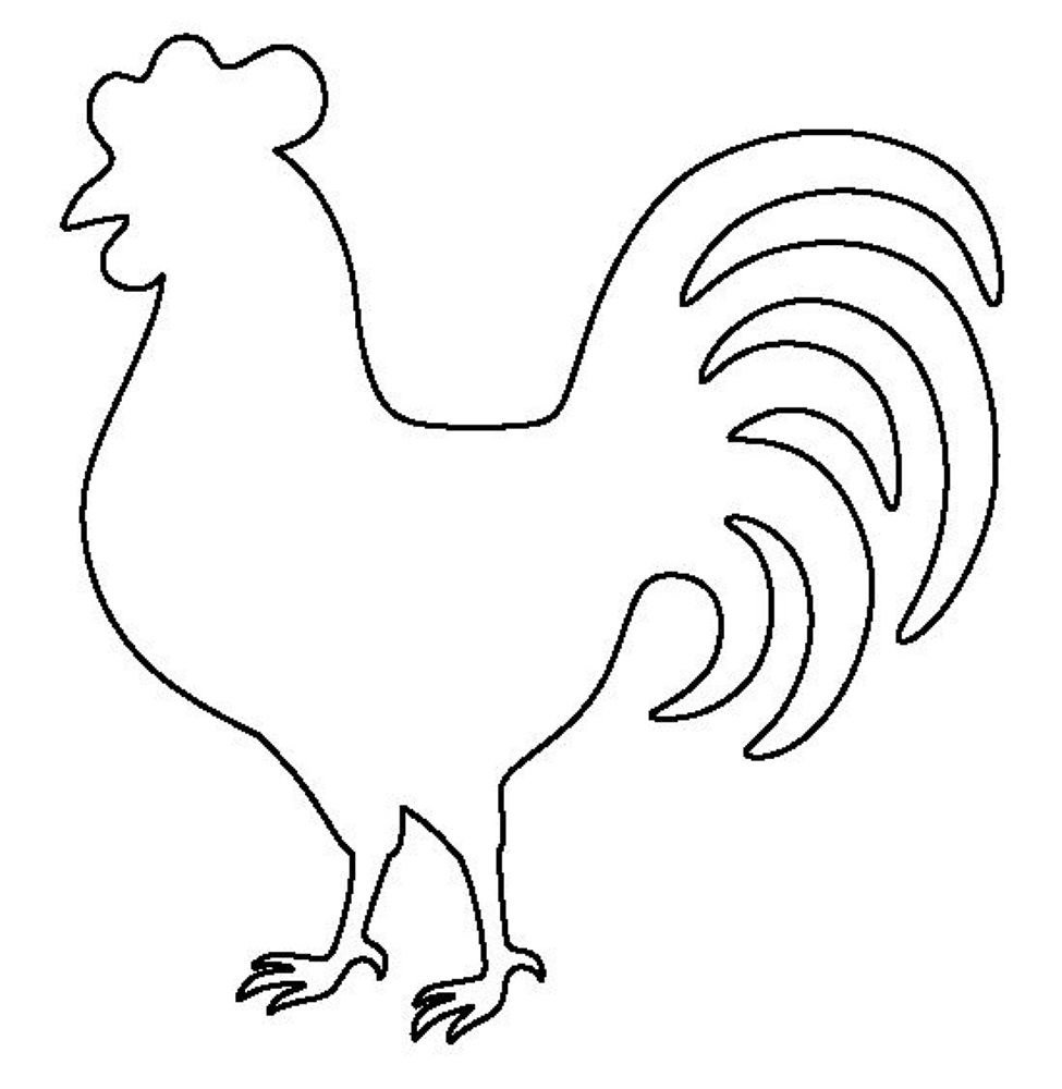 Петушок трафарет для вырезания