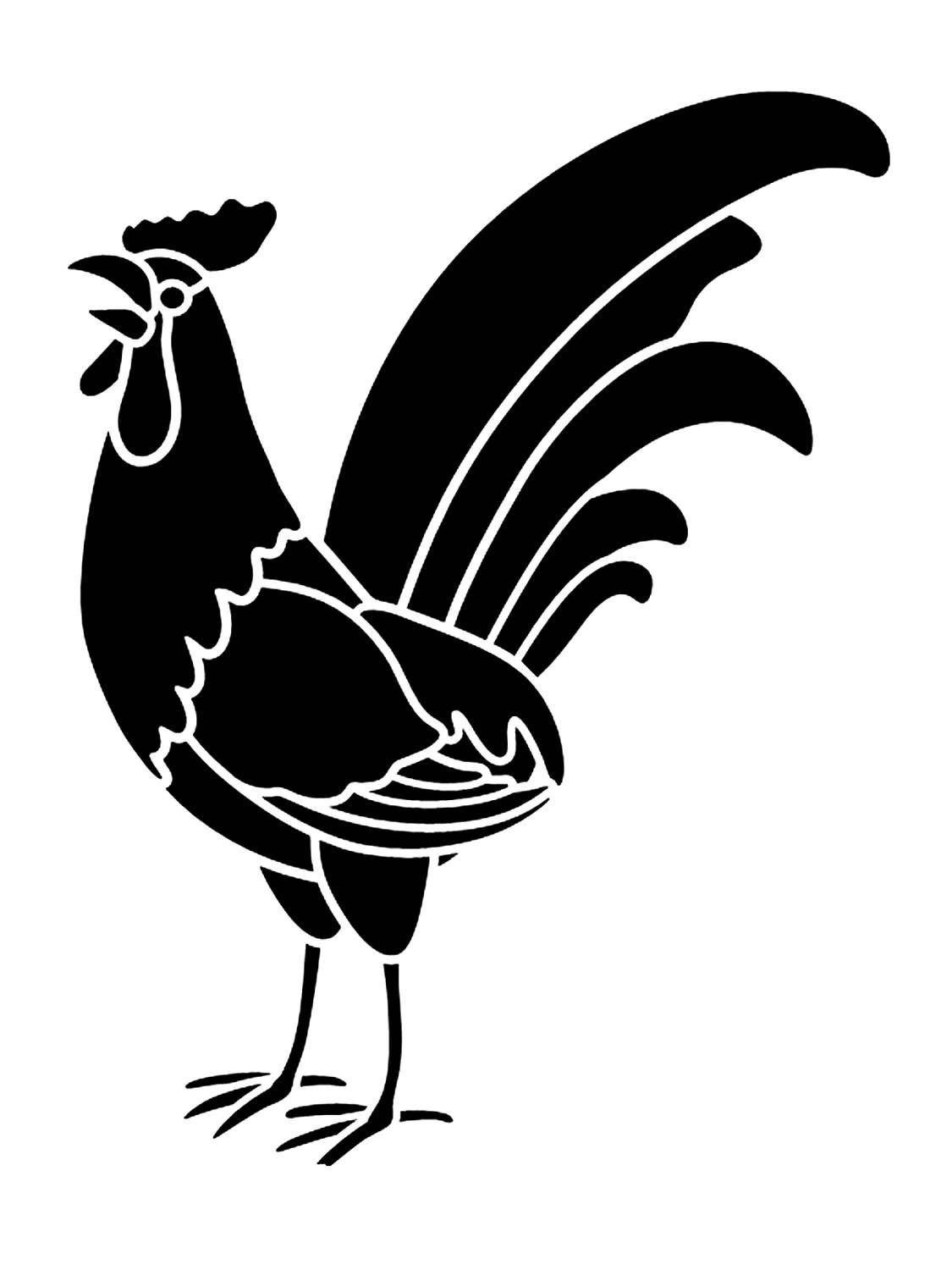 Петух на заборе раскраска