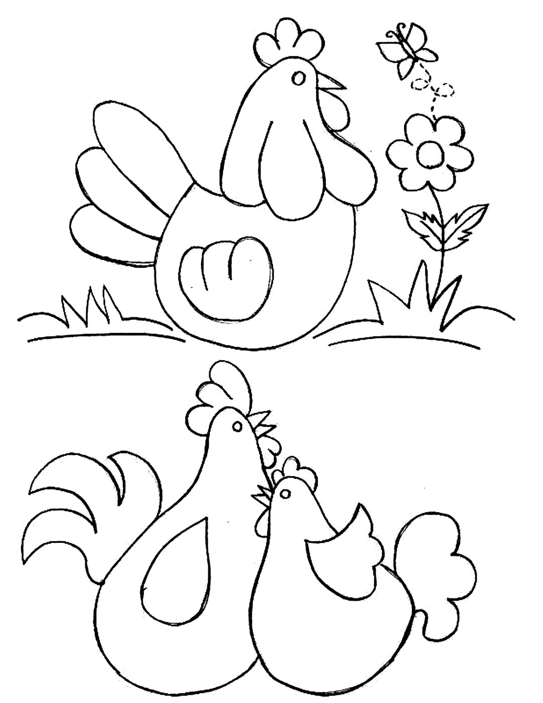 Петушок трафарет для вырезания