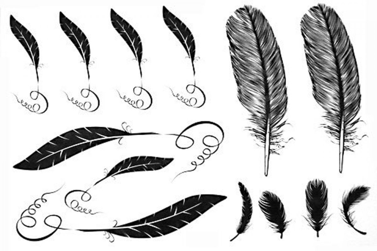 Трафареты для декора перья