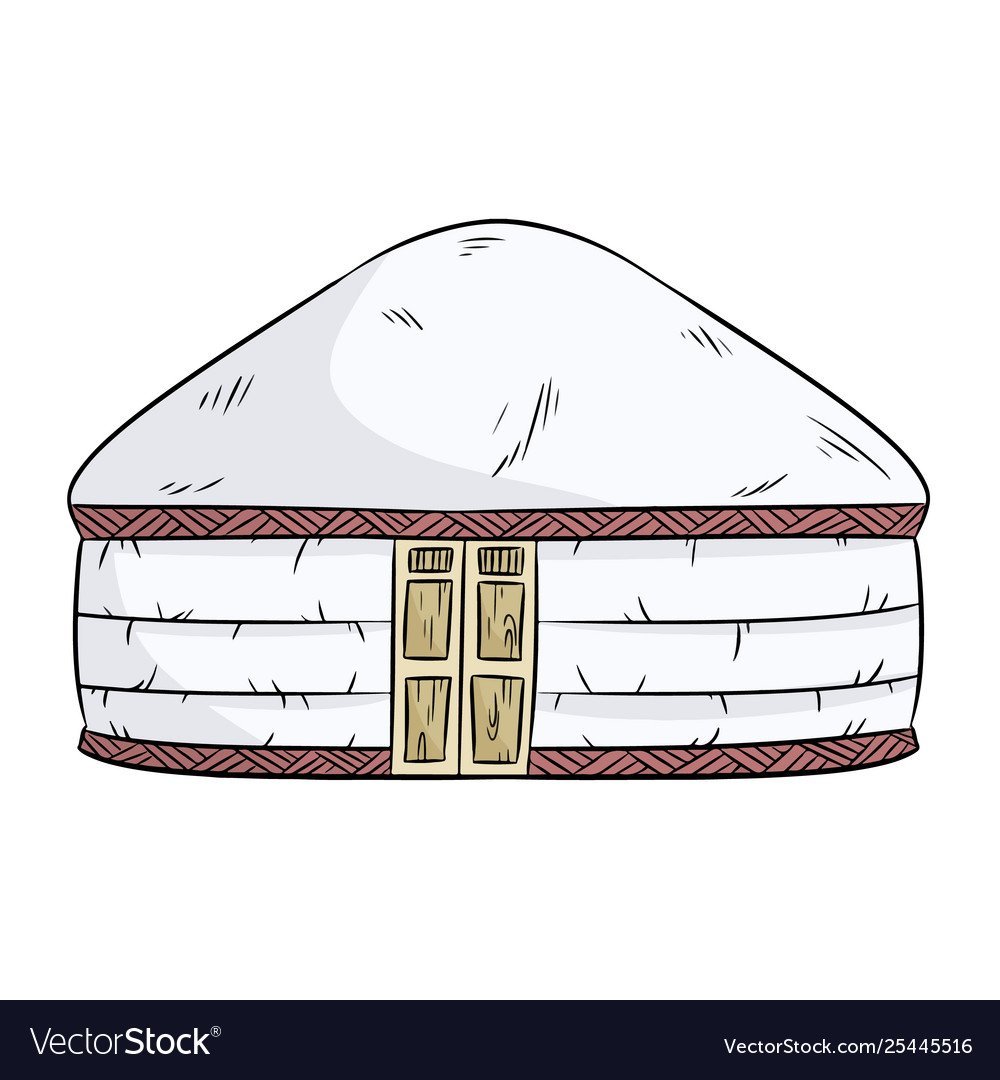 Юрта на белом фоне