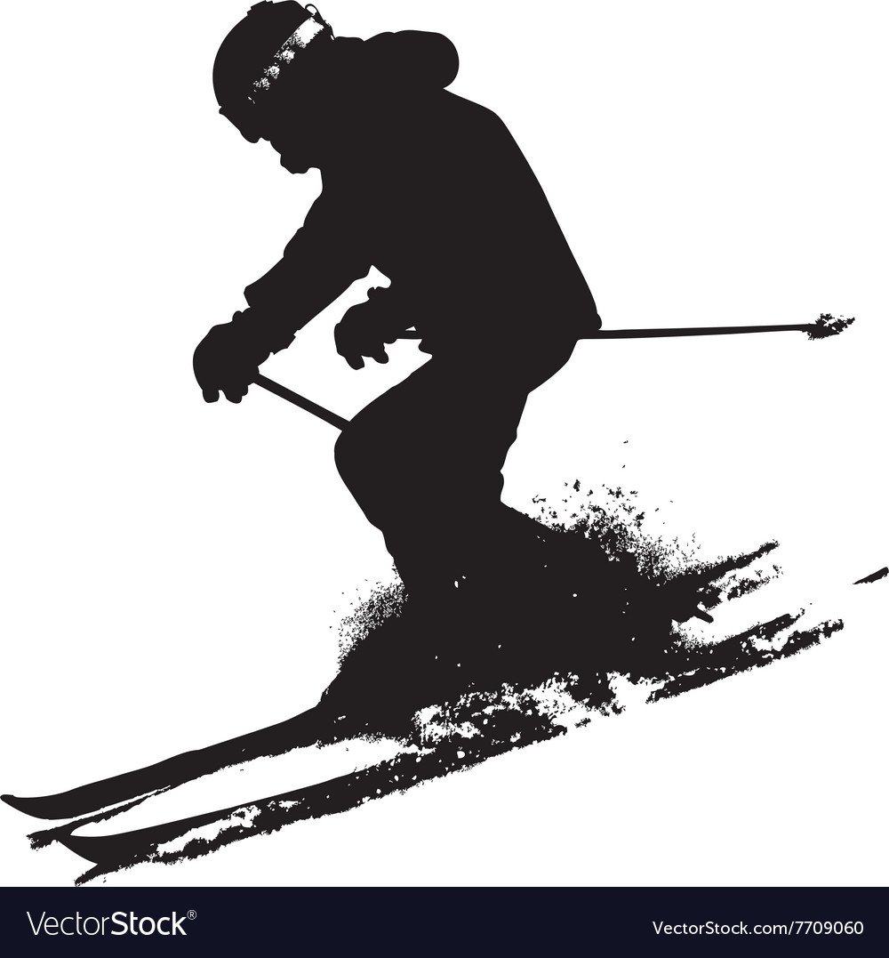 Горные лыжи на белом фоне