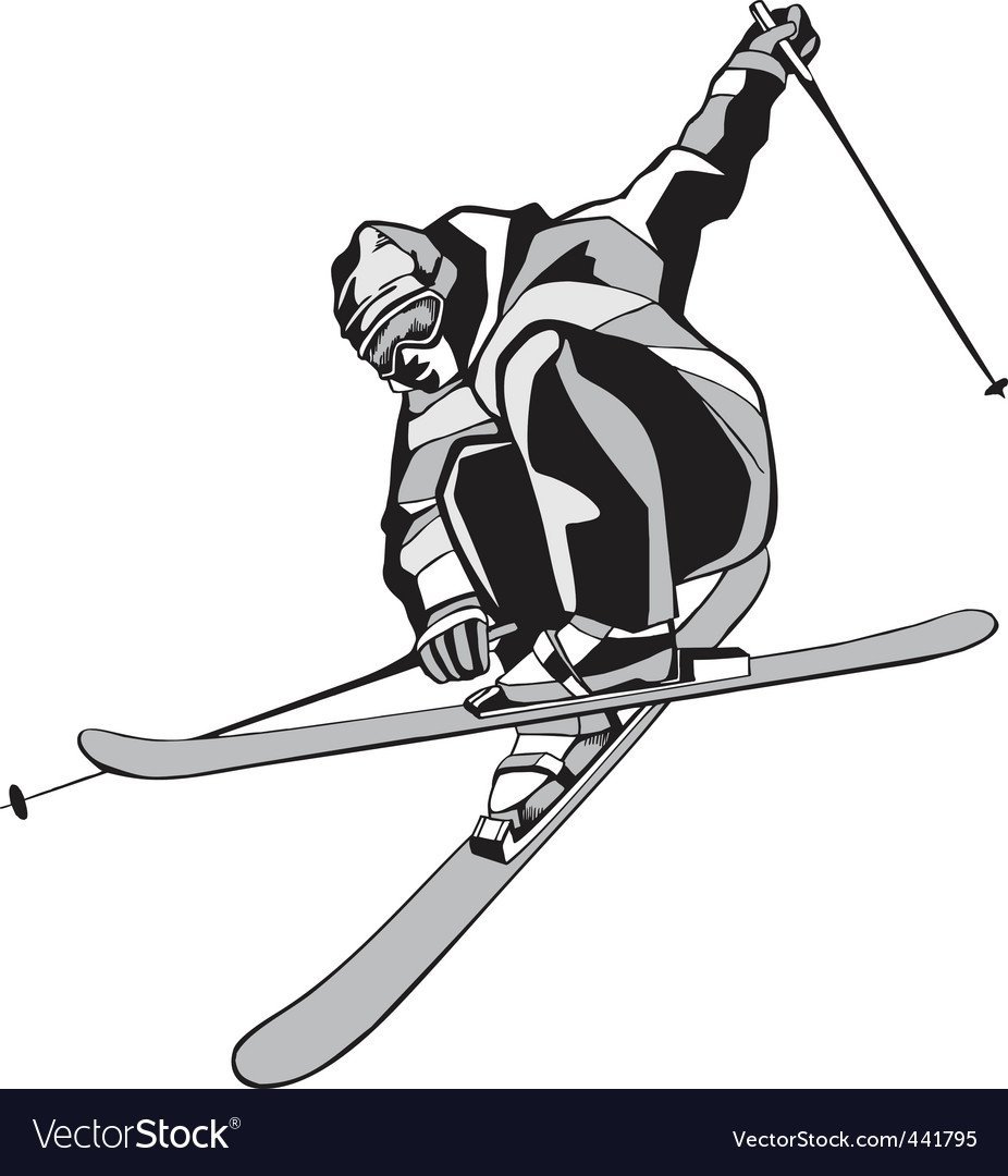 Лыжник трафарет для детей