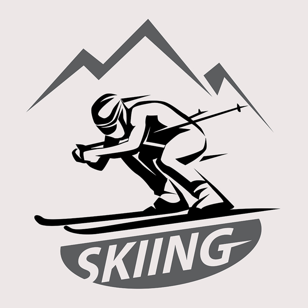 Горнолыжник наклейка