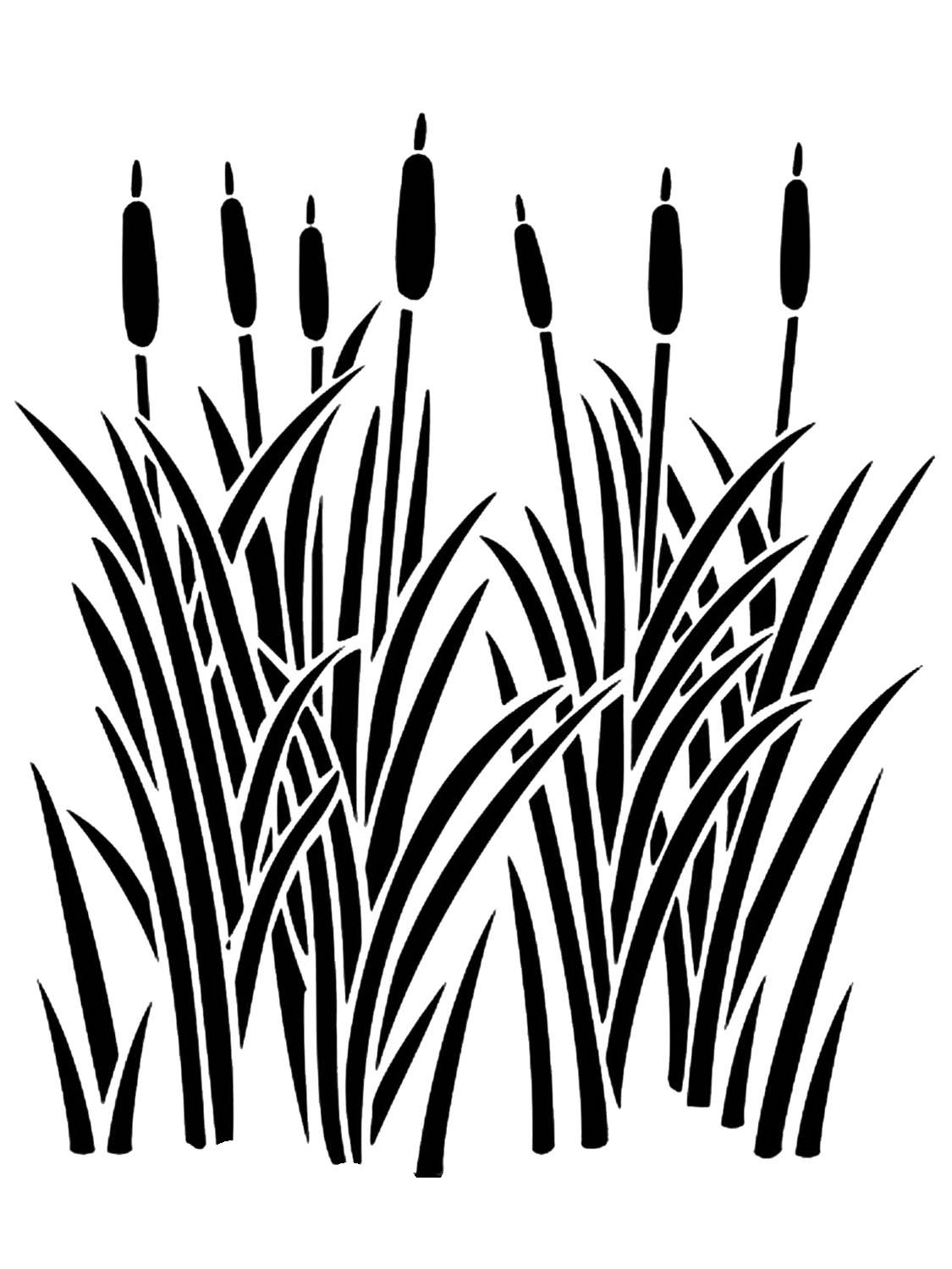 Трафарет камыша для покраски