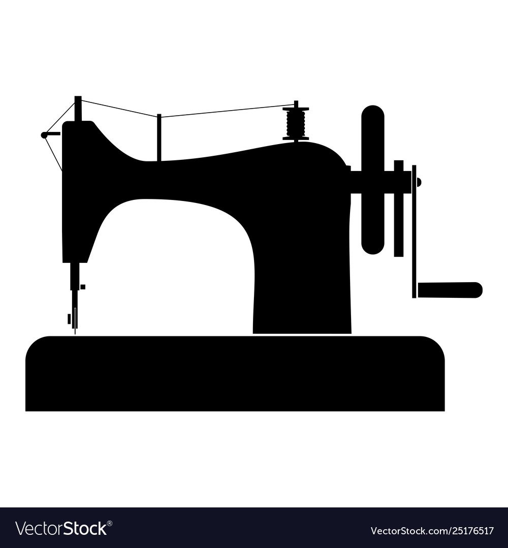 Силуэт швейной машинки в черно-белом