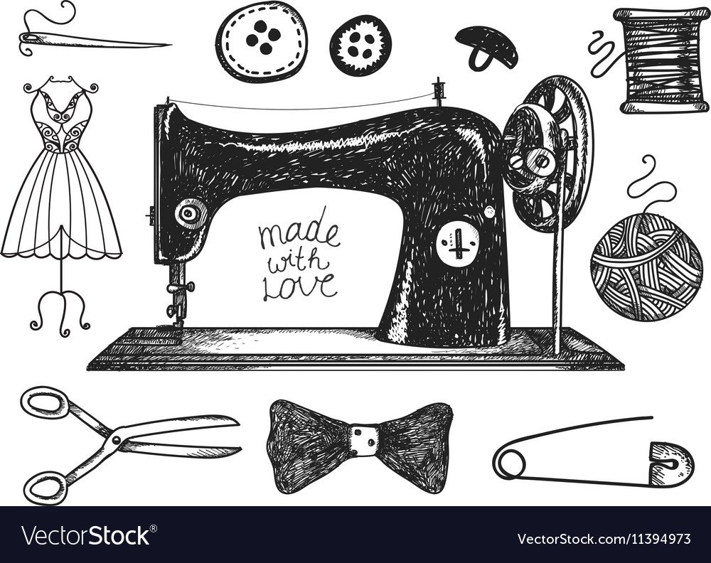 Швейные принадлежности чб