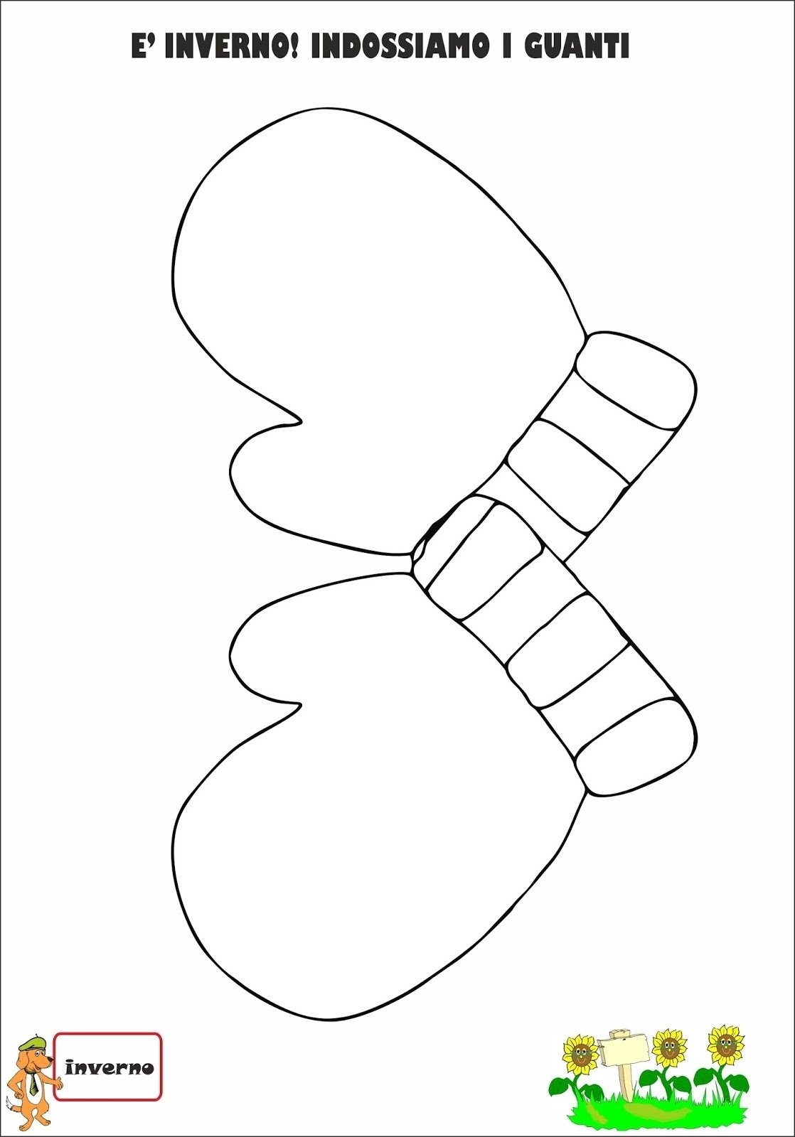 Варежки раскраска