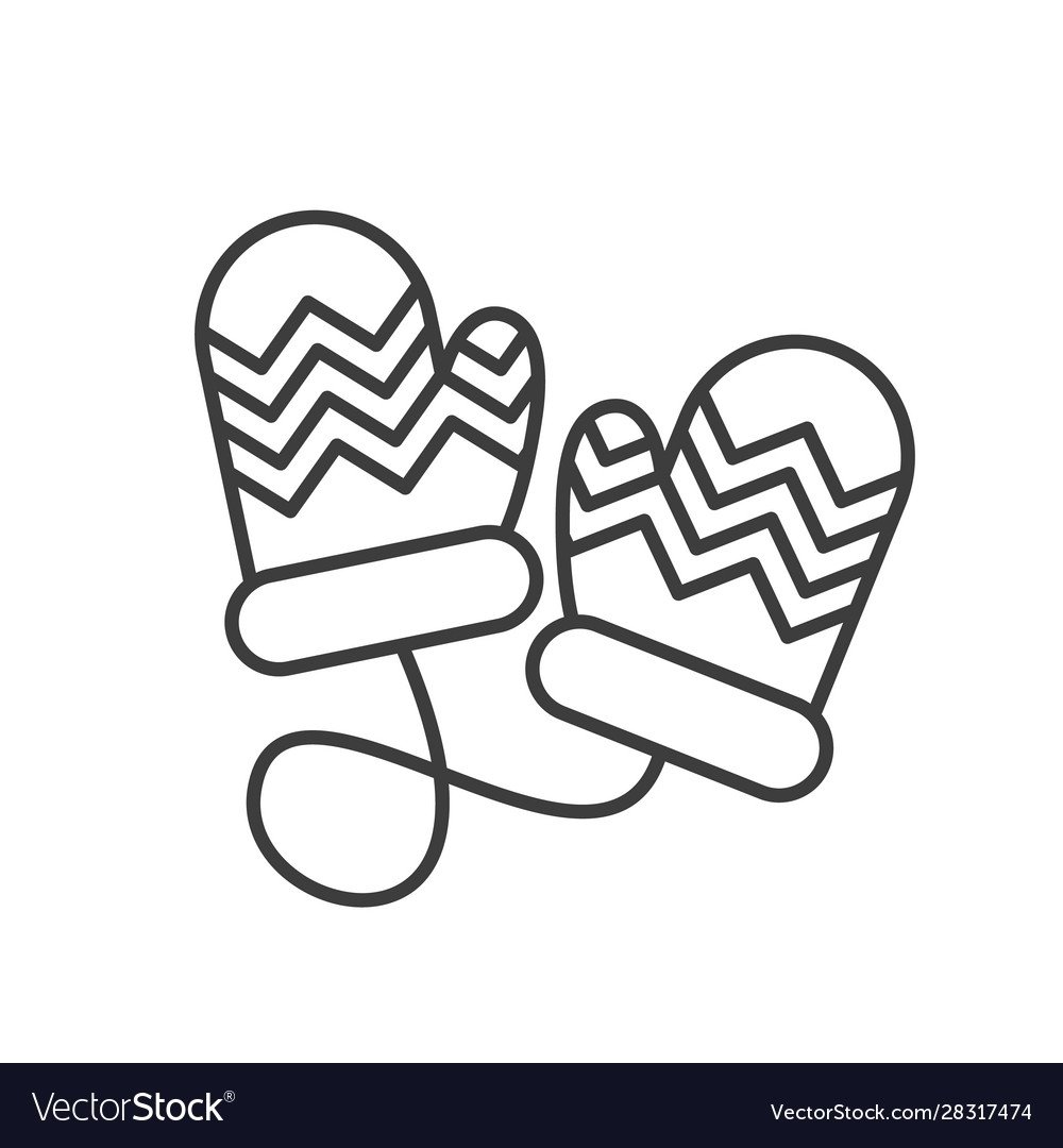 Трафарет варежки для броши