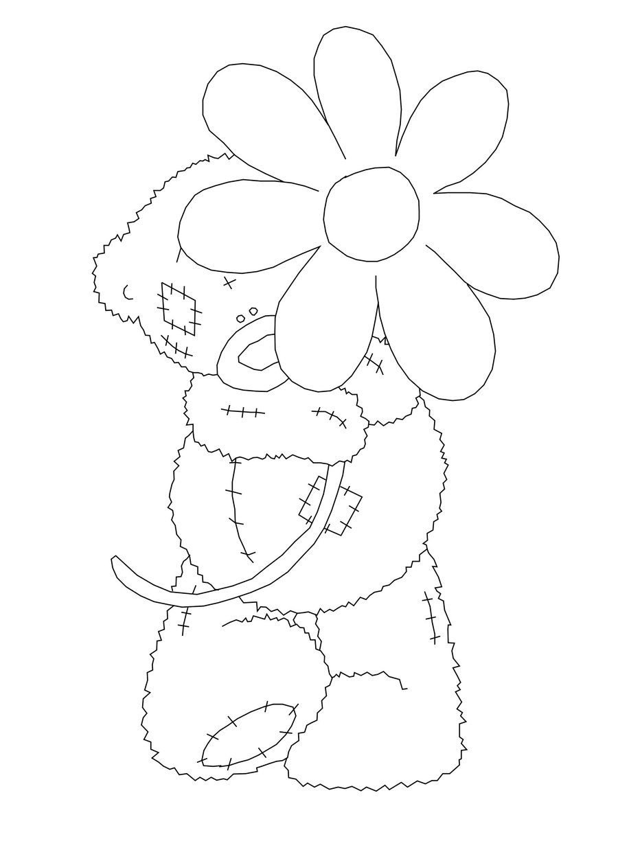 Трафарет мишка с шариками