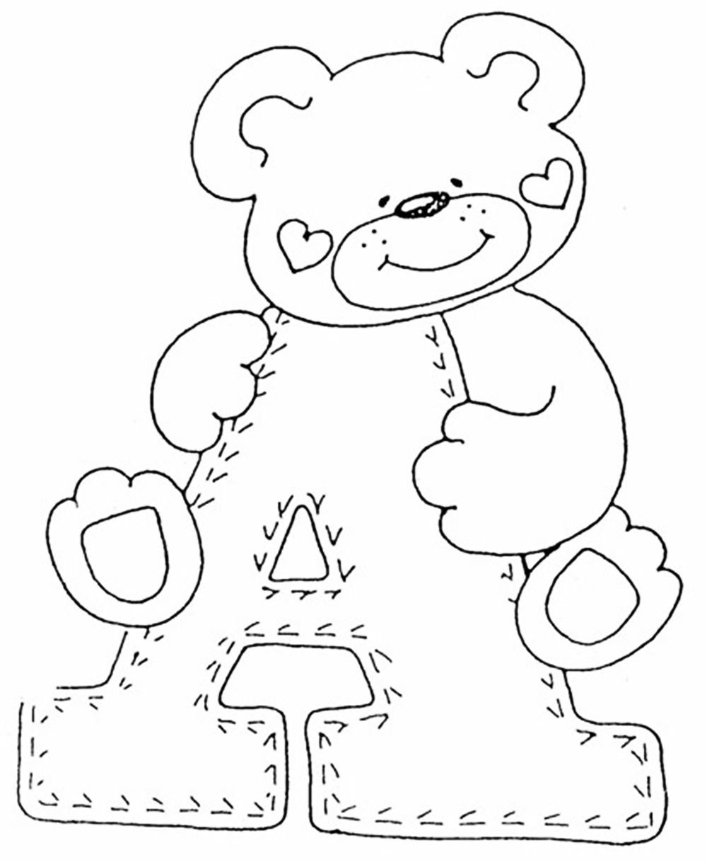 Раскраска мишка Тедди с цветами