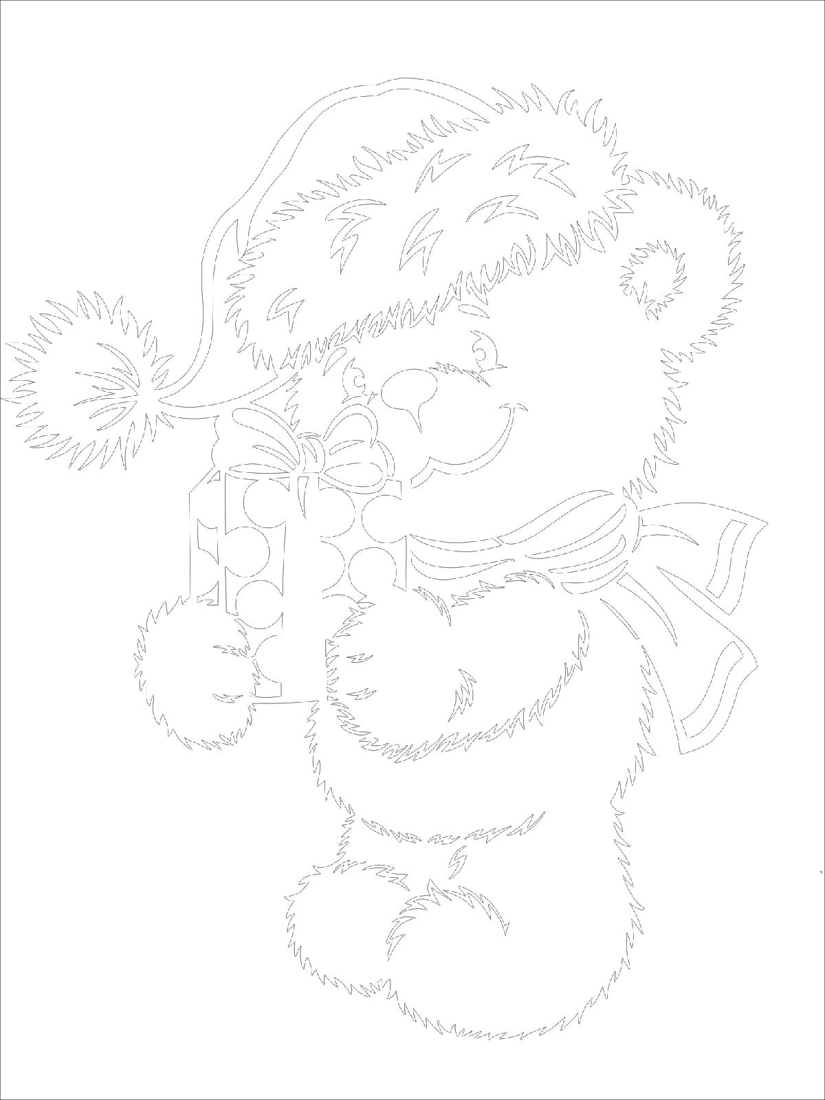 Трафарет мишки для шитья