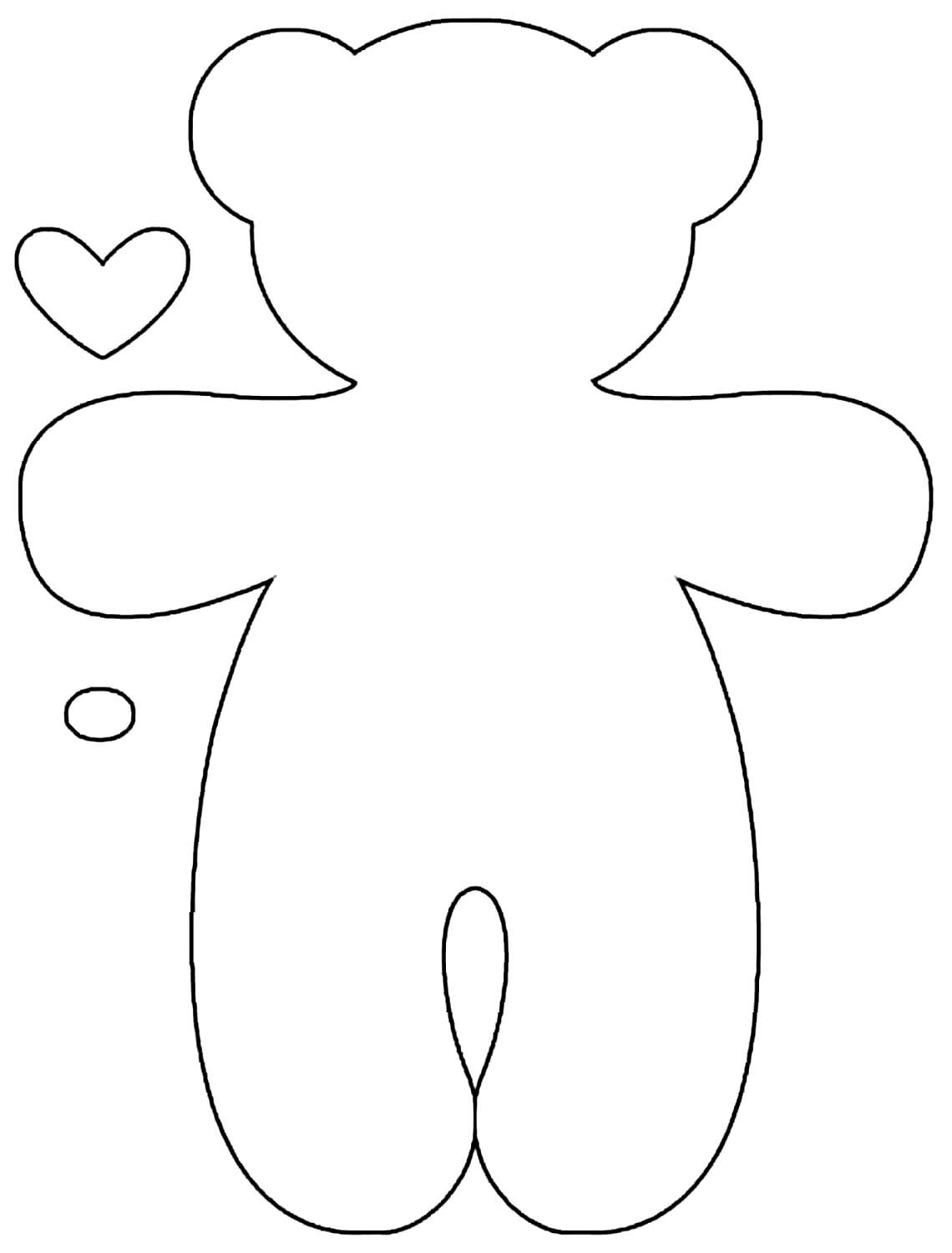 Раскраска плюшевый мишка