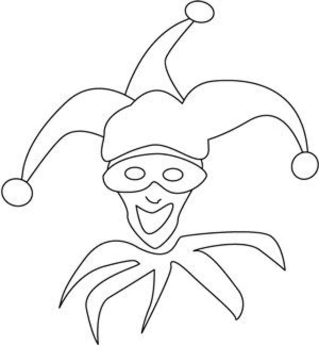 Шут раскраска