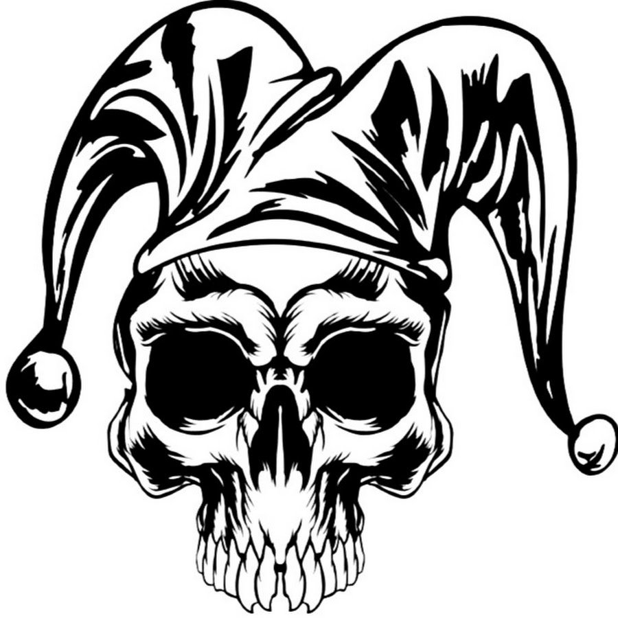 Череп шута тату