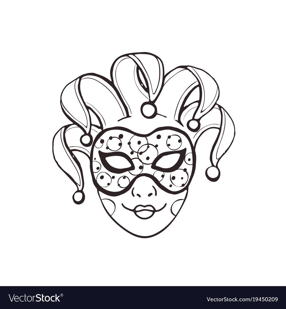 Венецианская маска контур