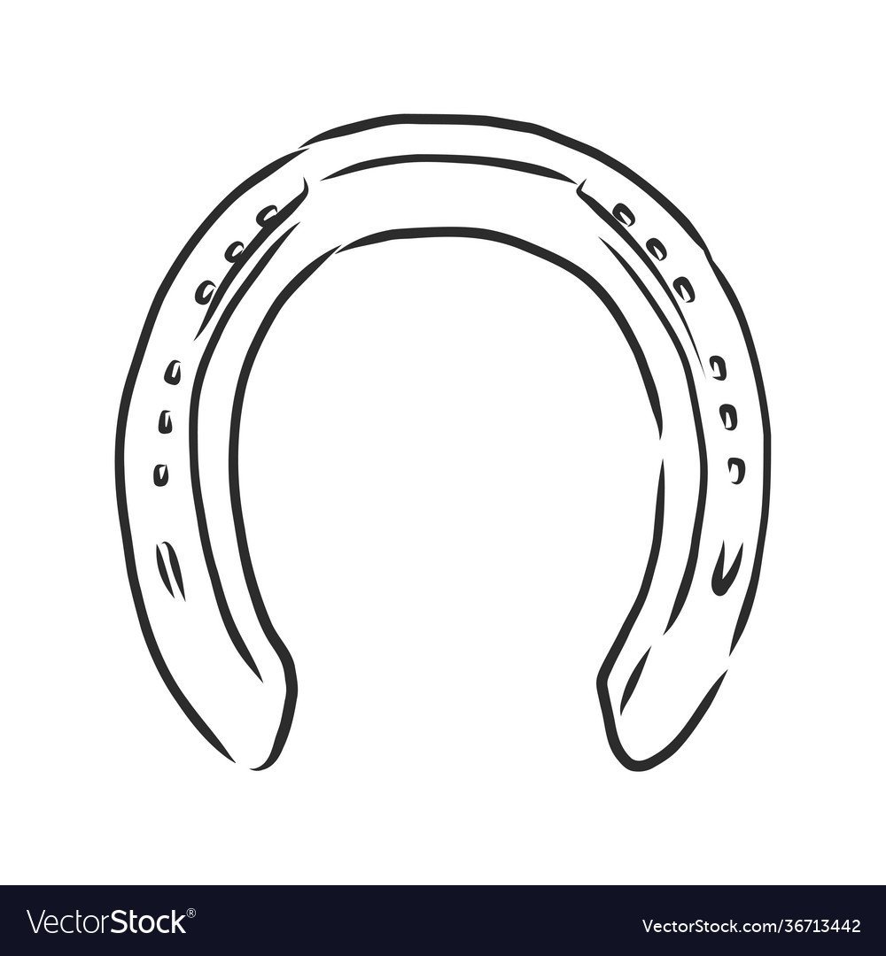 Подкова рисунок карандашом