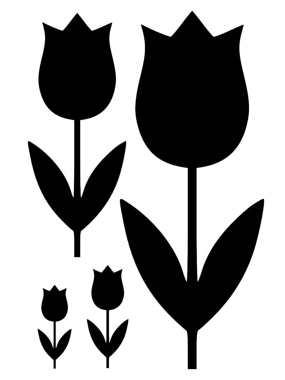 Трафареты тюльпанов для вырезания из бумаги