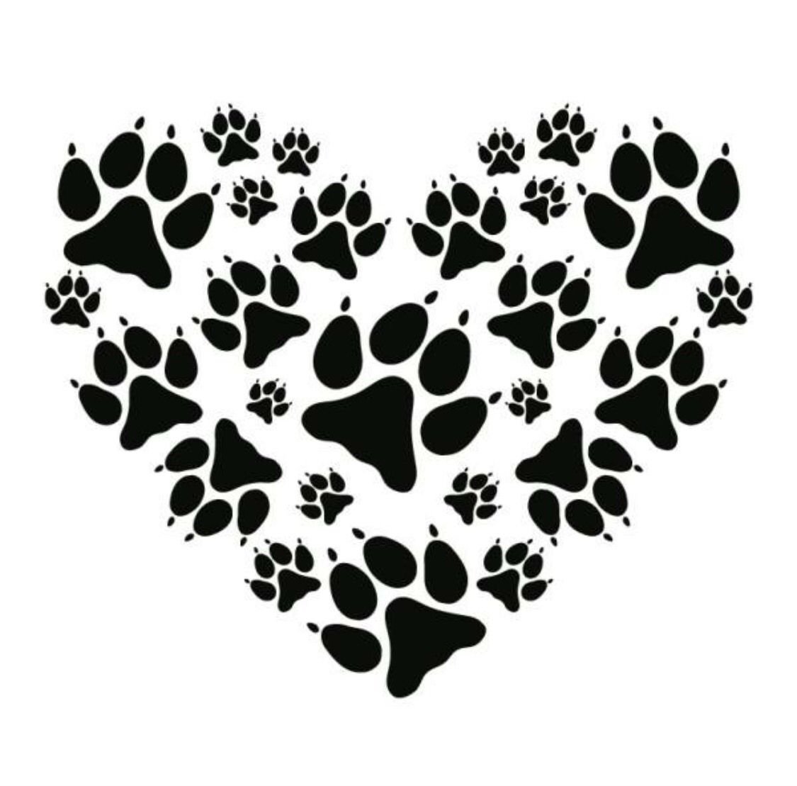 Мини тату лапа собаки в сердце