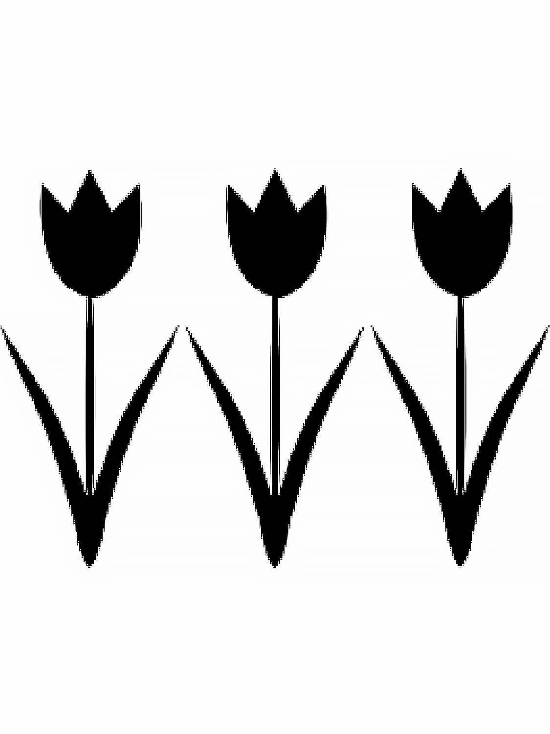 Форма тюльпана трафарет