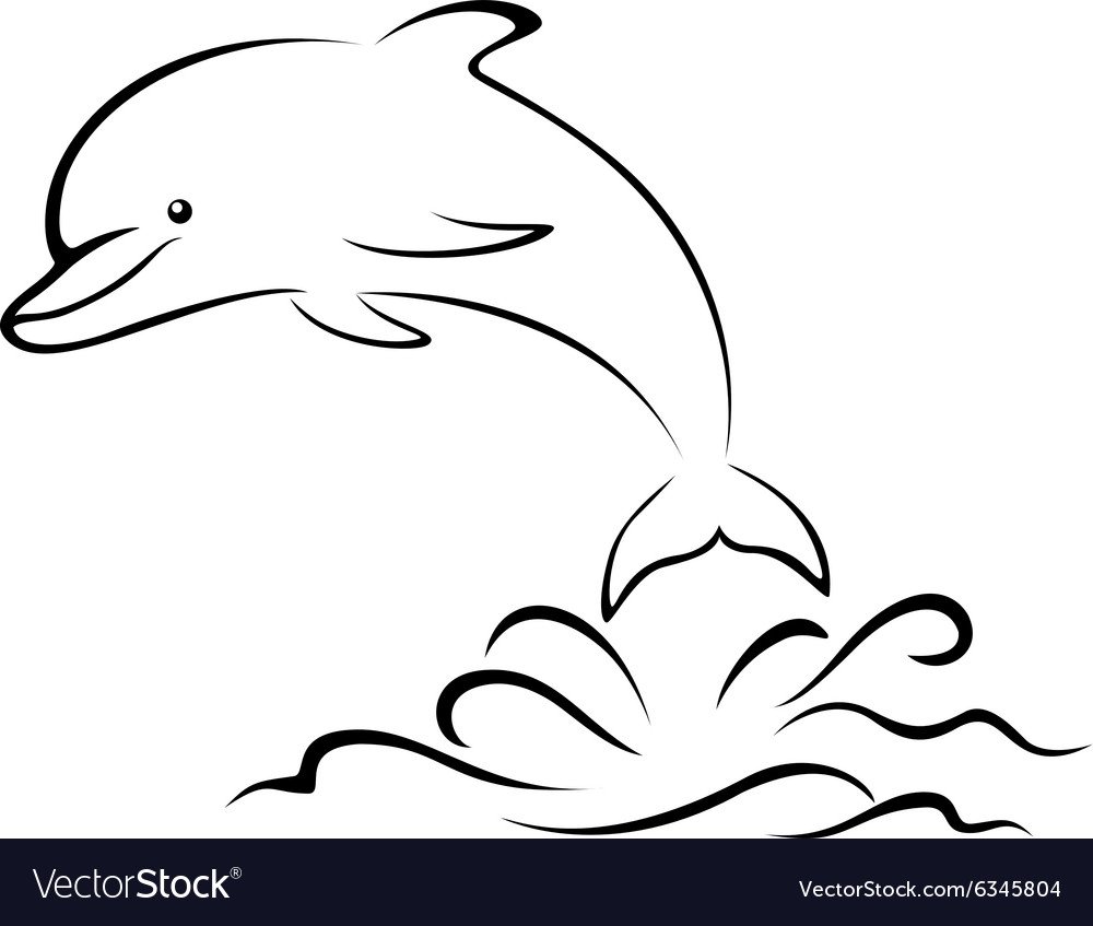 Дельфин контур