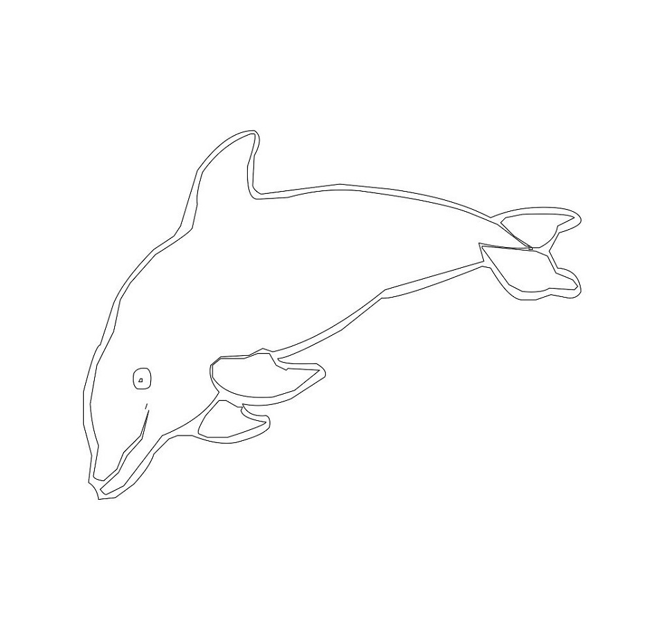 Дельфин трафарет для вырезания