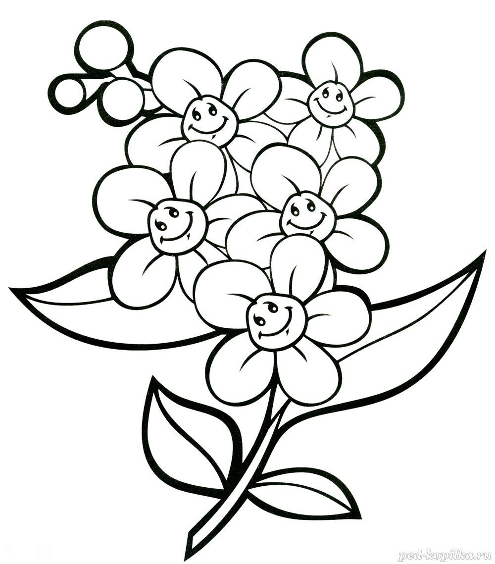 Трафареты цветов разных размеров