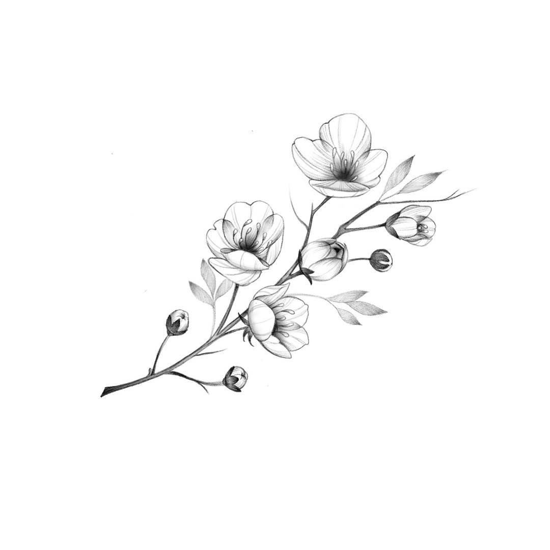 Тату Минимализм цветы