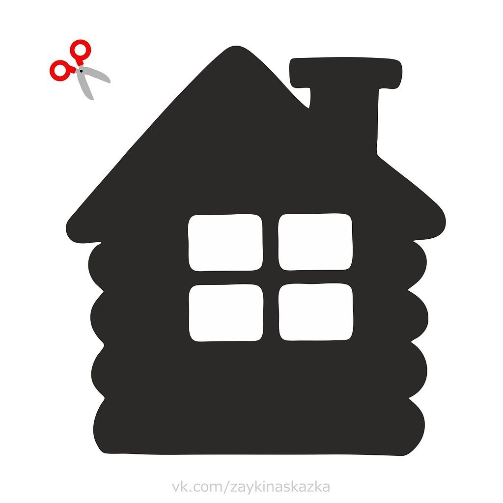 Раскраска домик Теремок для детей 3-4 лет