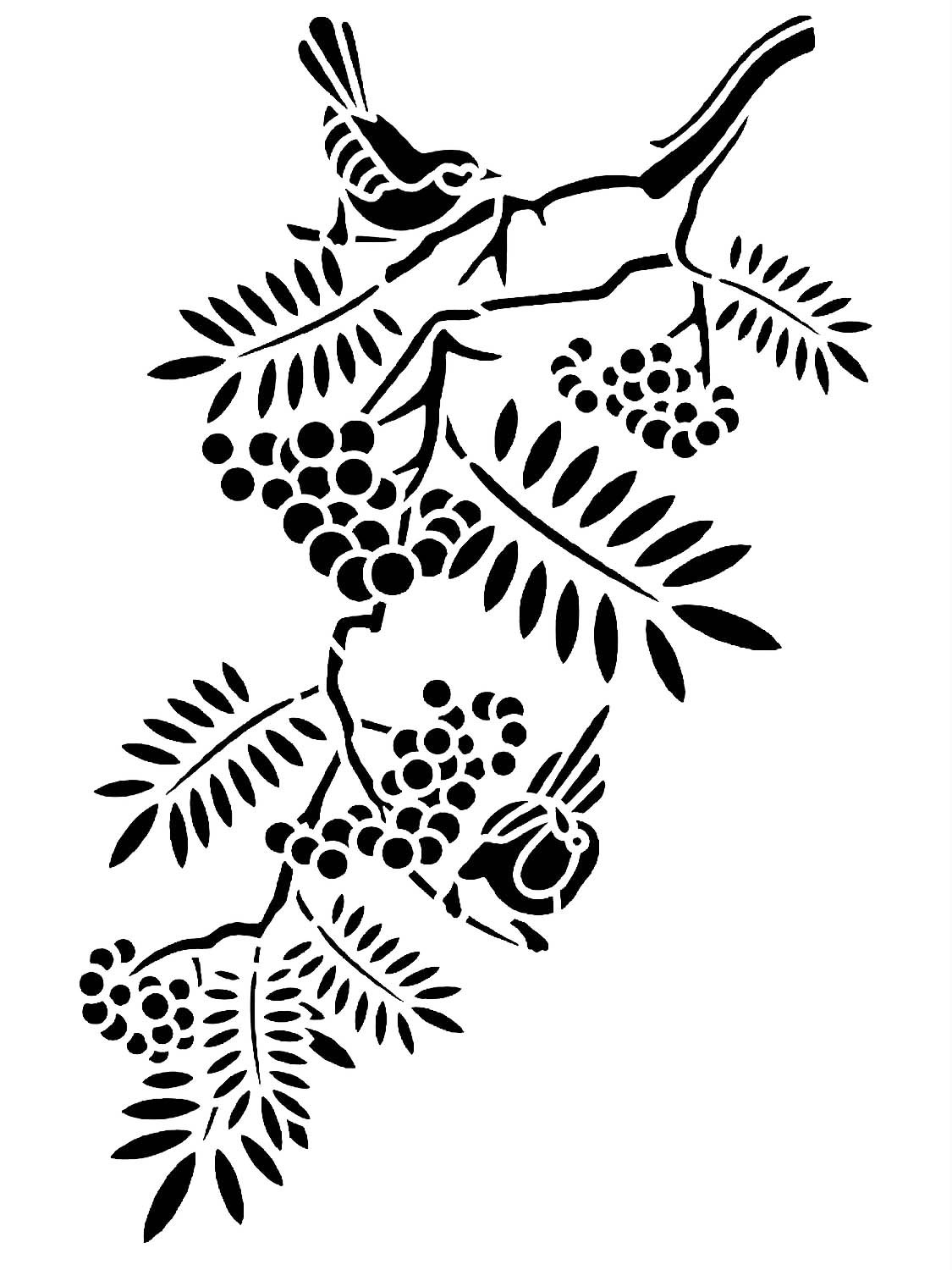 Трафарет ветки дерева