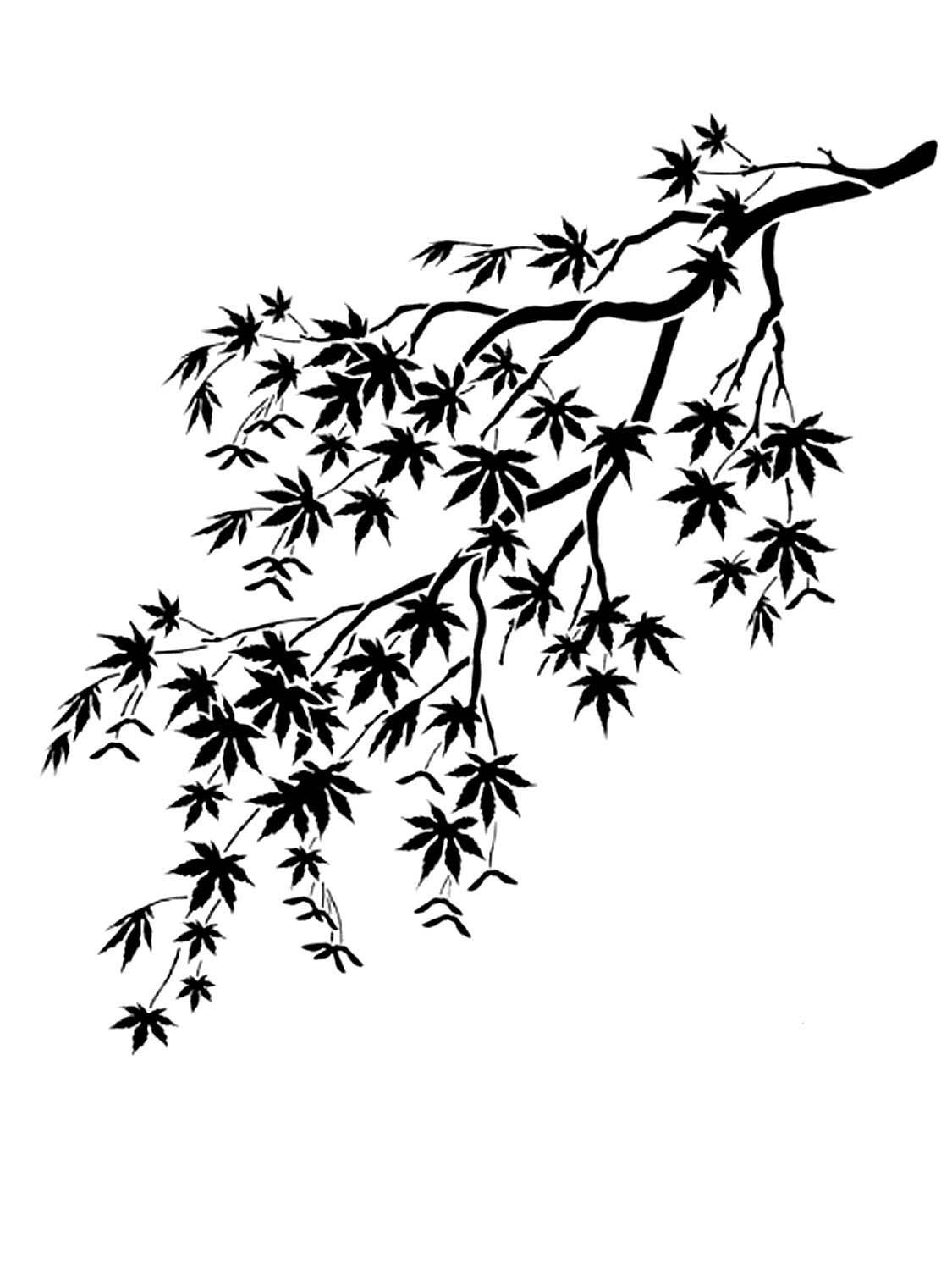 Ветка трафарет для вырезания