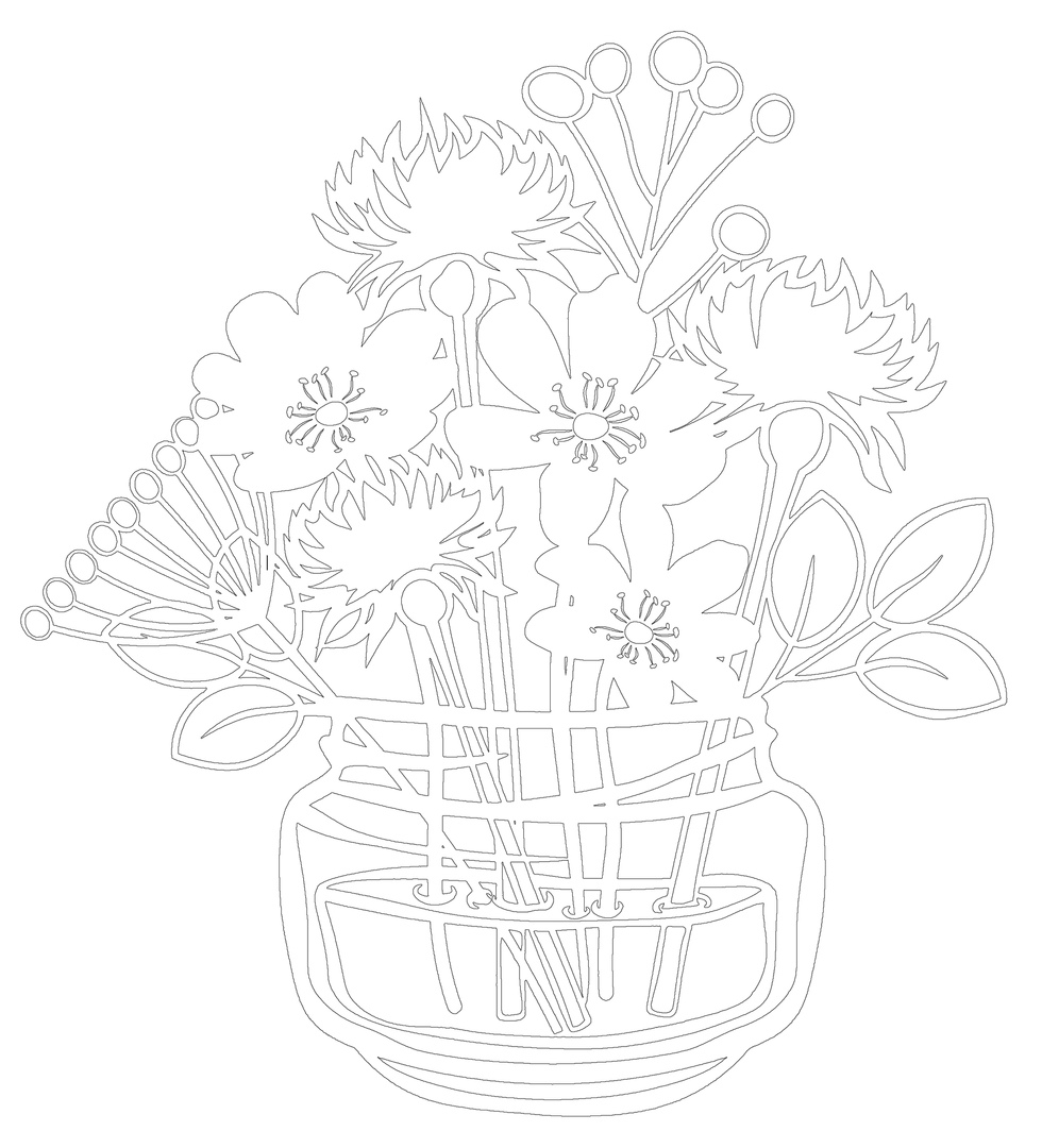 Цветы трафарет для рисования