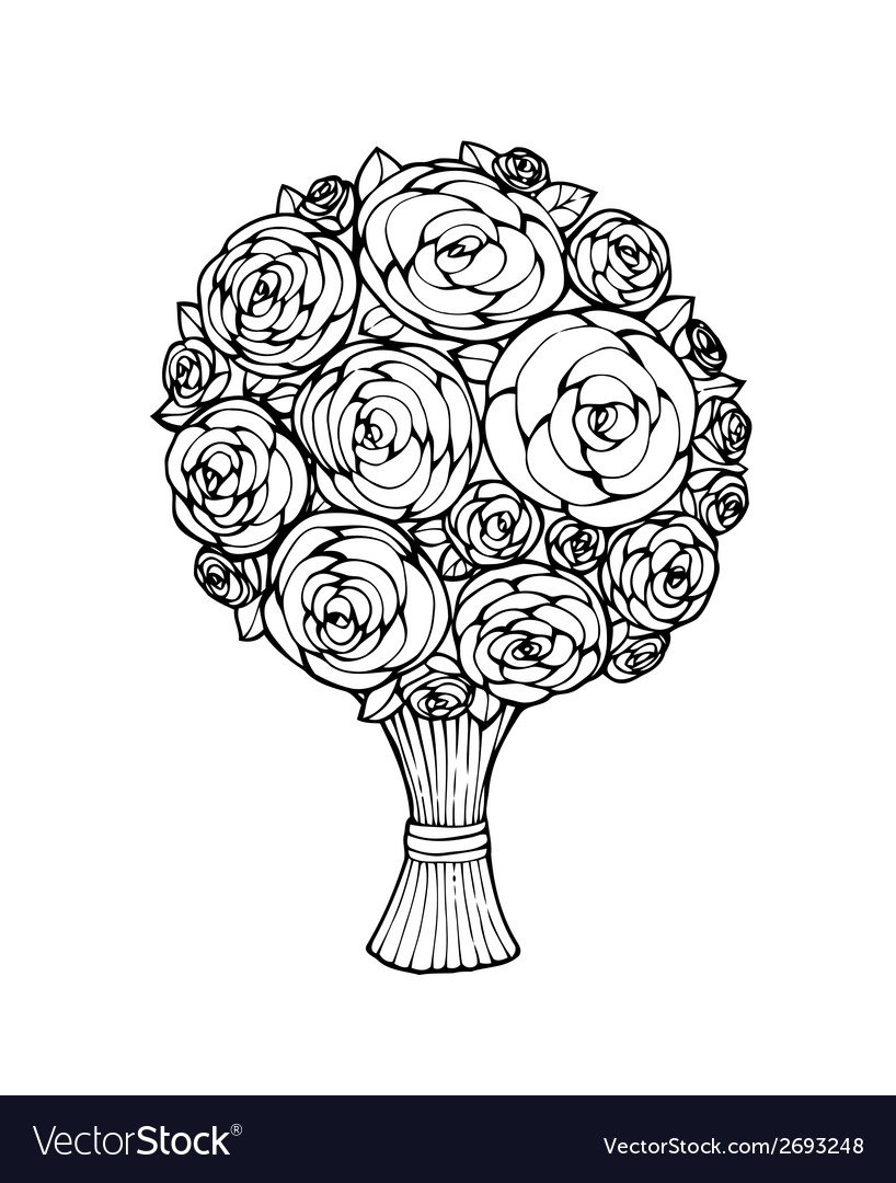 Раскраска букет цветов