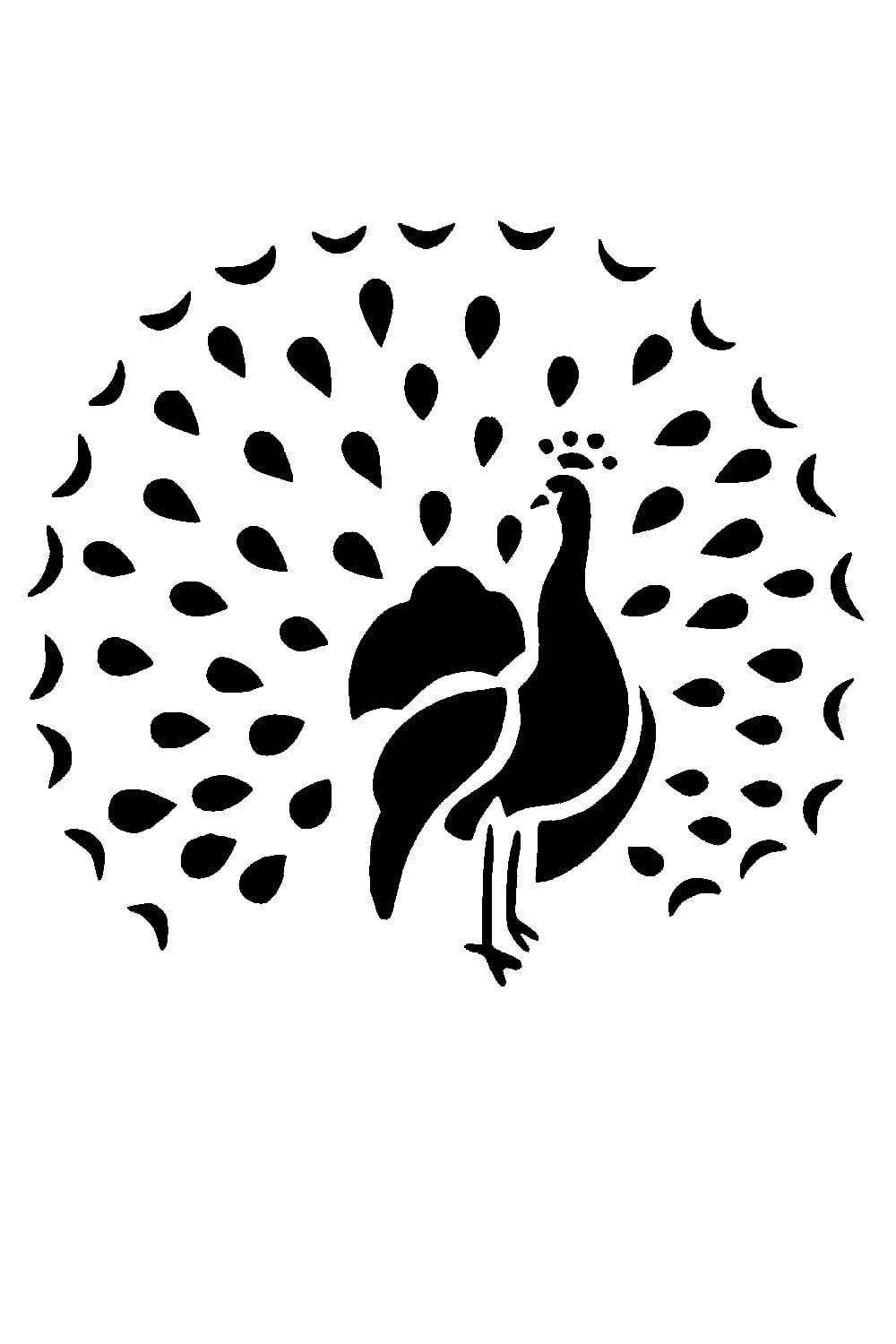 Трафарет павлина