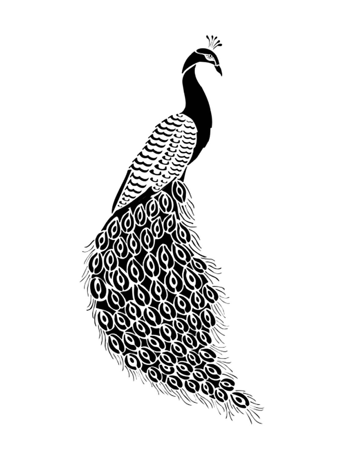 Готовый трафареты павлина