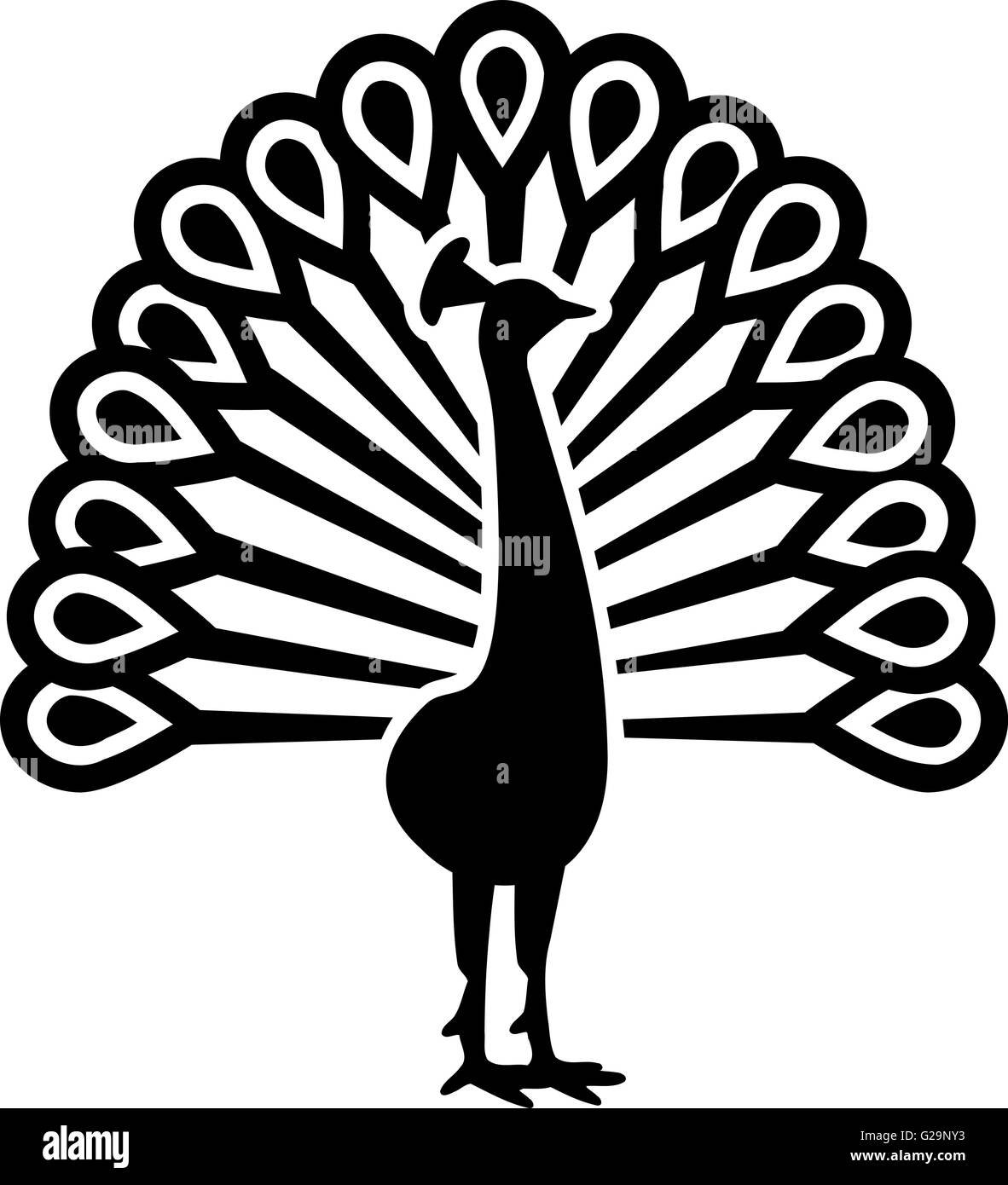 Силуэт павлина для вырезания