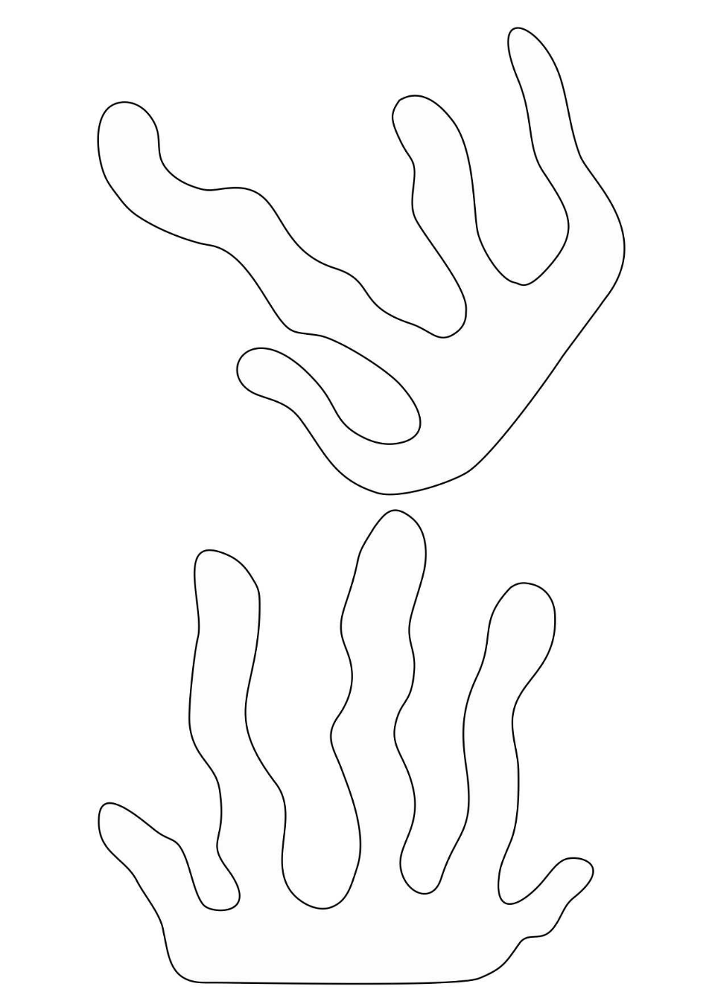 Силуэты водорослей и кораллов