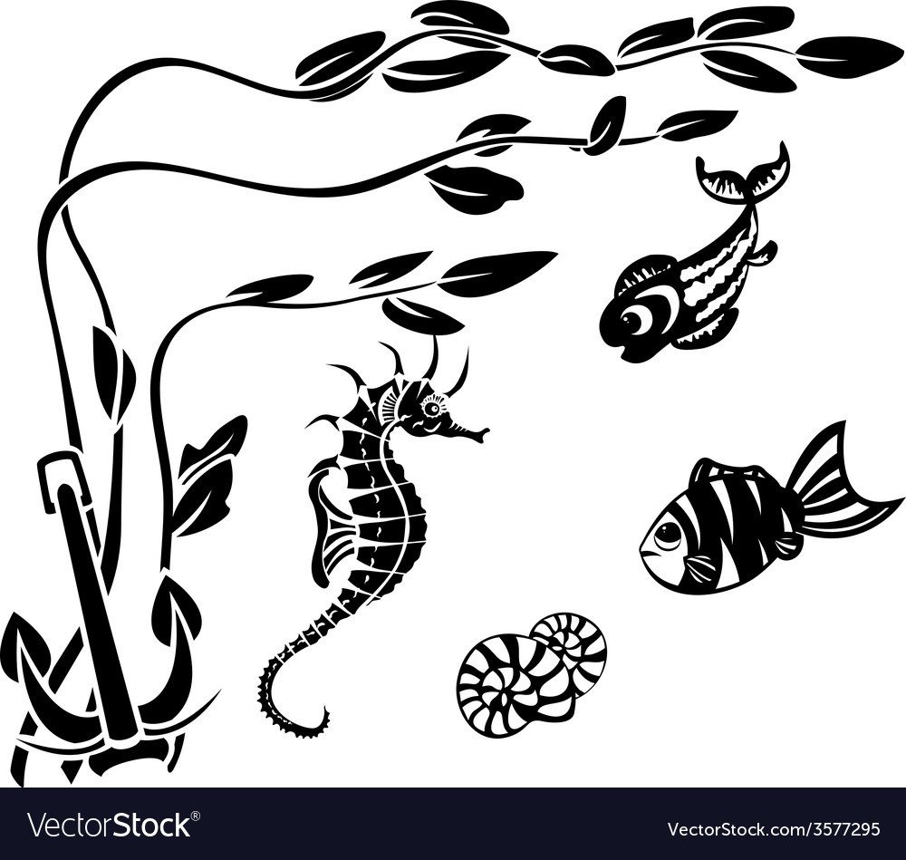 Водоросли силуэт