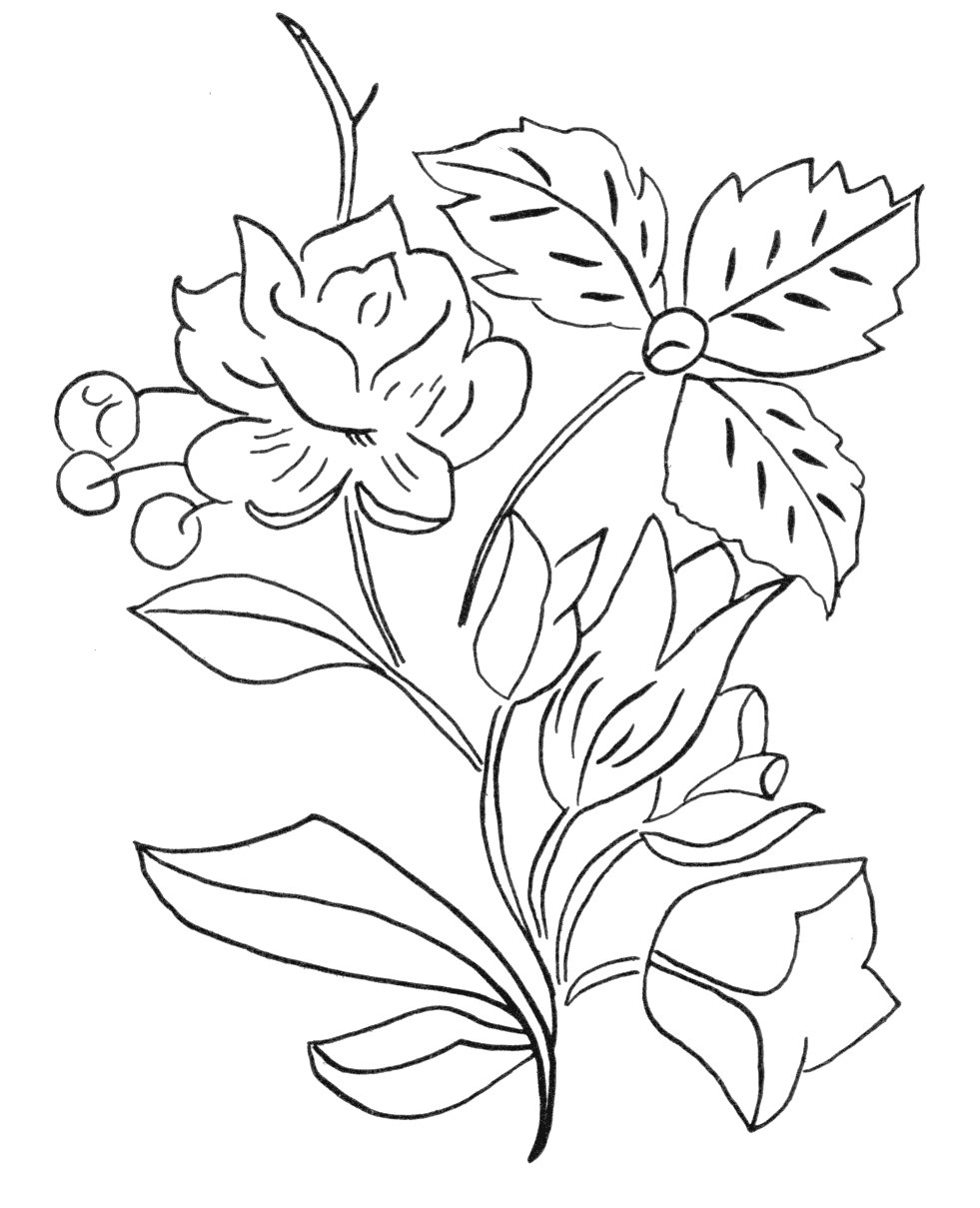 Цветочные мотивы для вышивки гладью