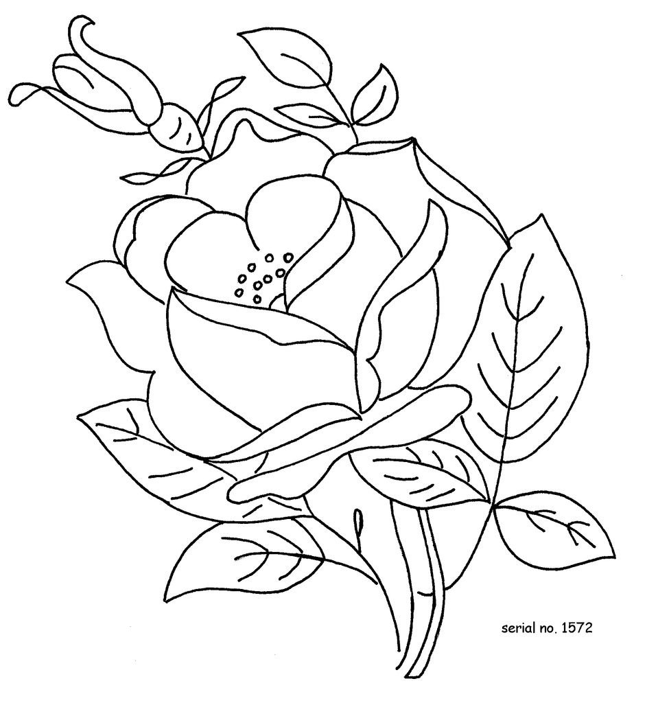 Эскизы цветов для вышивки гладью