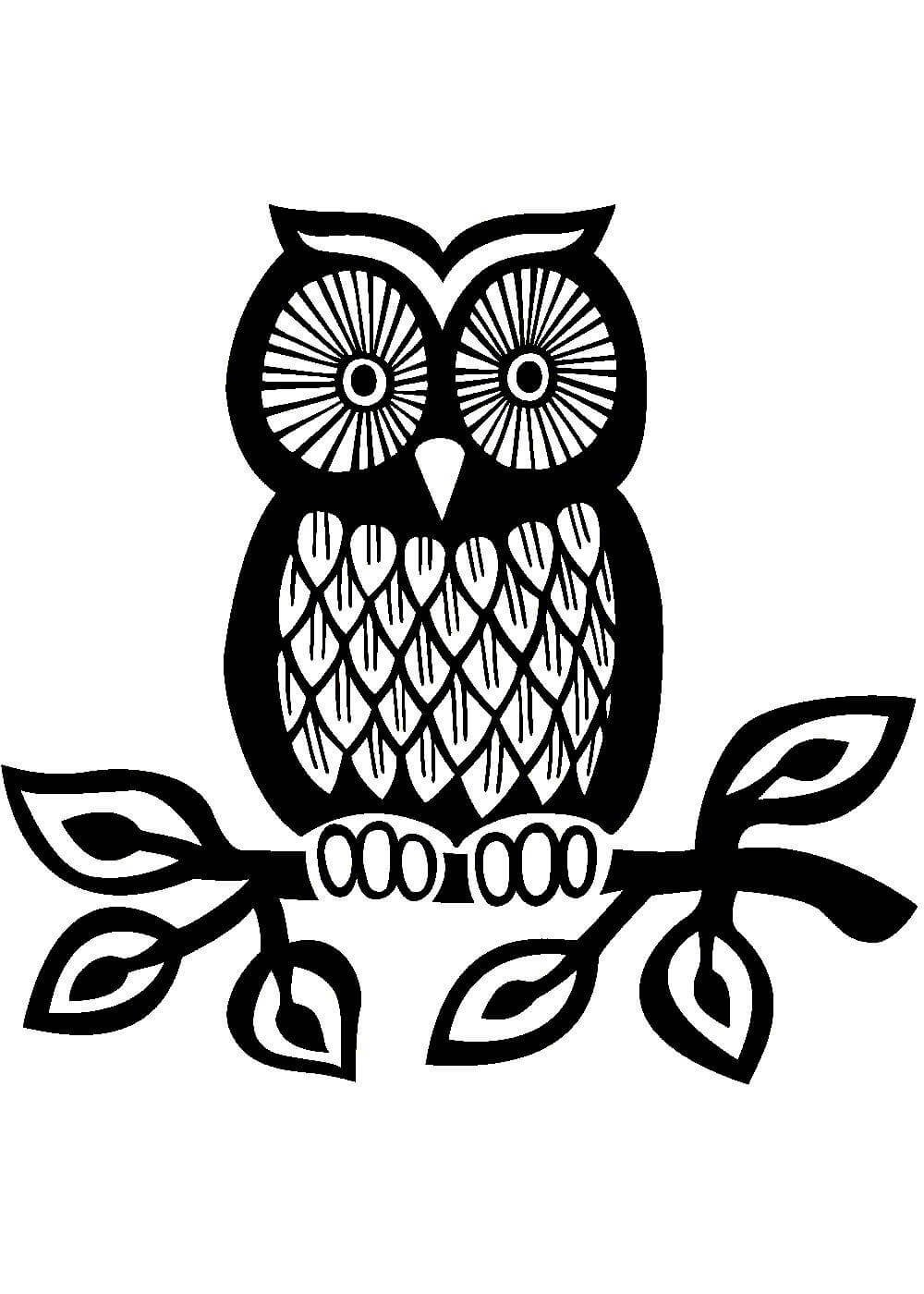 Сова трафарет для вырезания