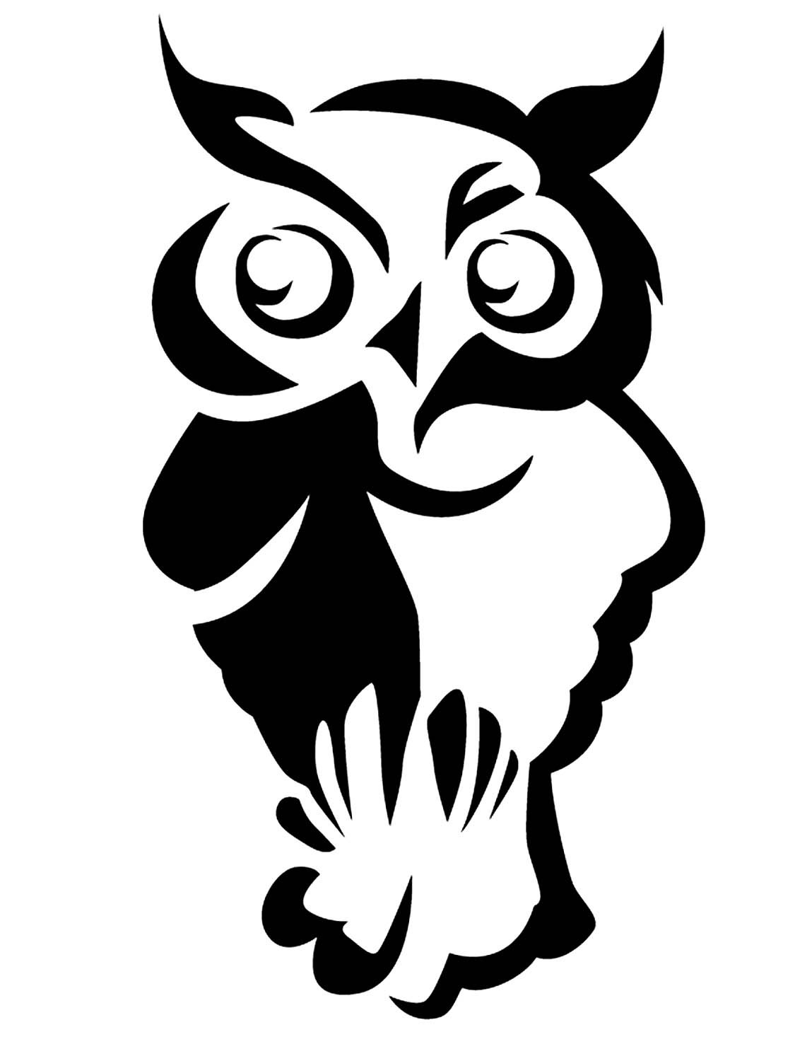Трафарет сова для детей