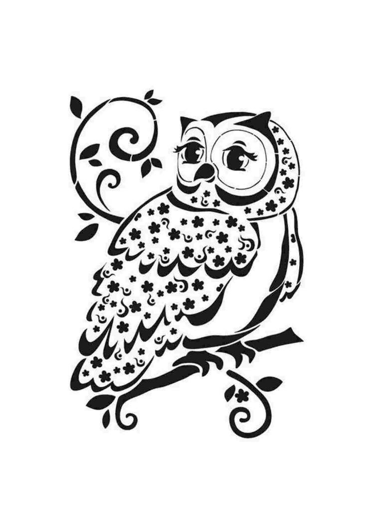 Сова трафарет