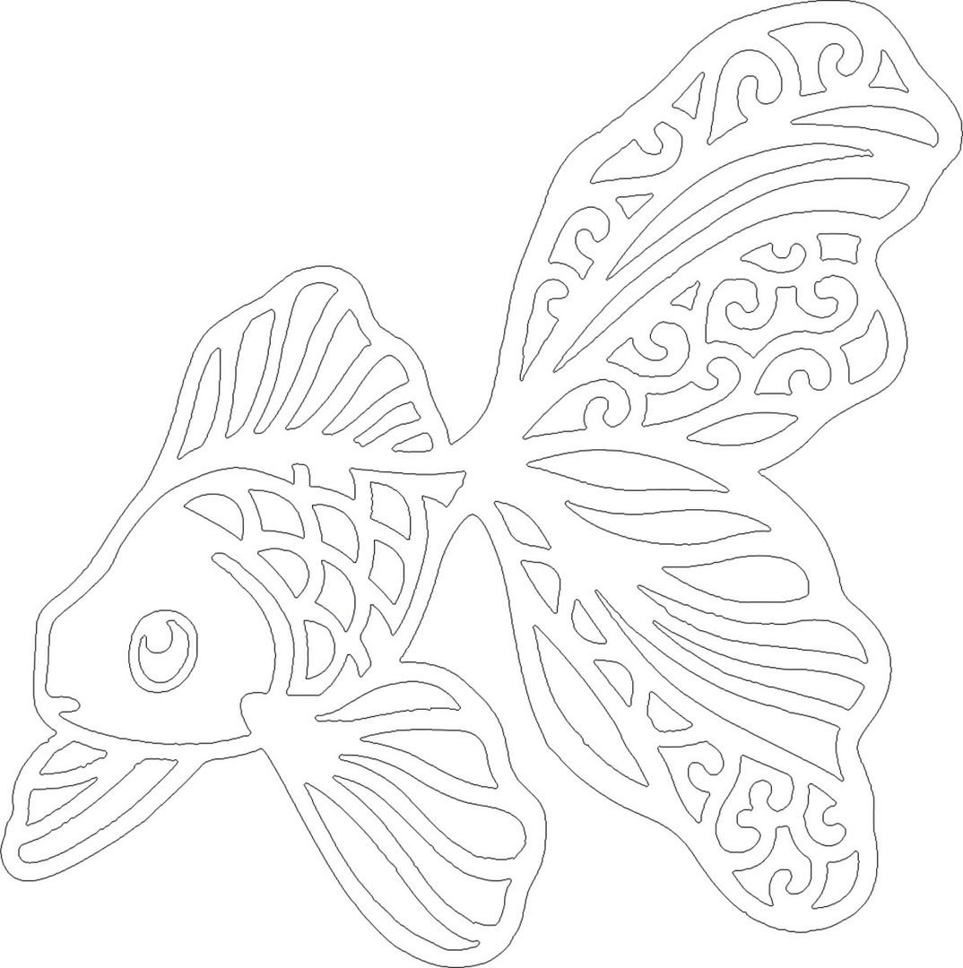Золотая рыбка контур