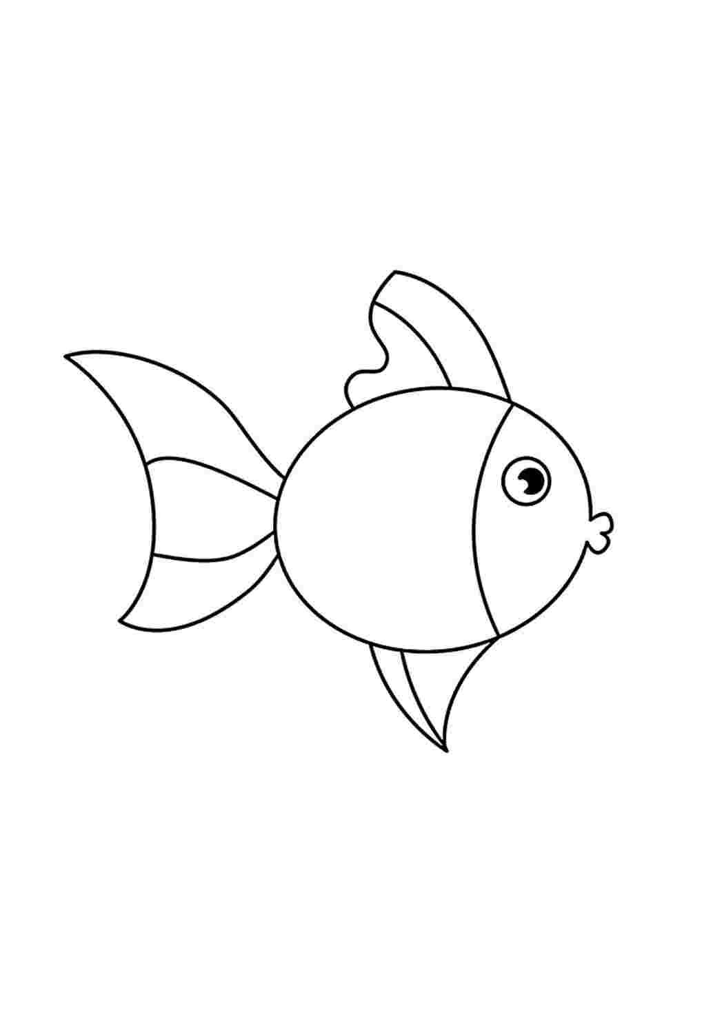 Трафарет золотой рыбки для рисования
