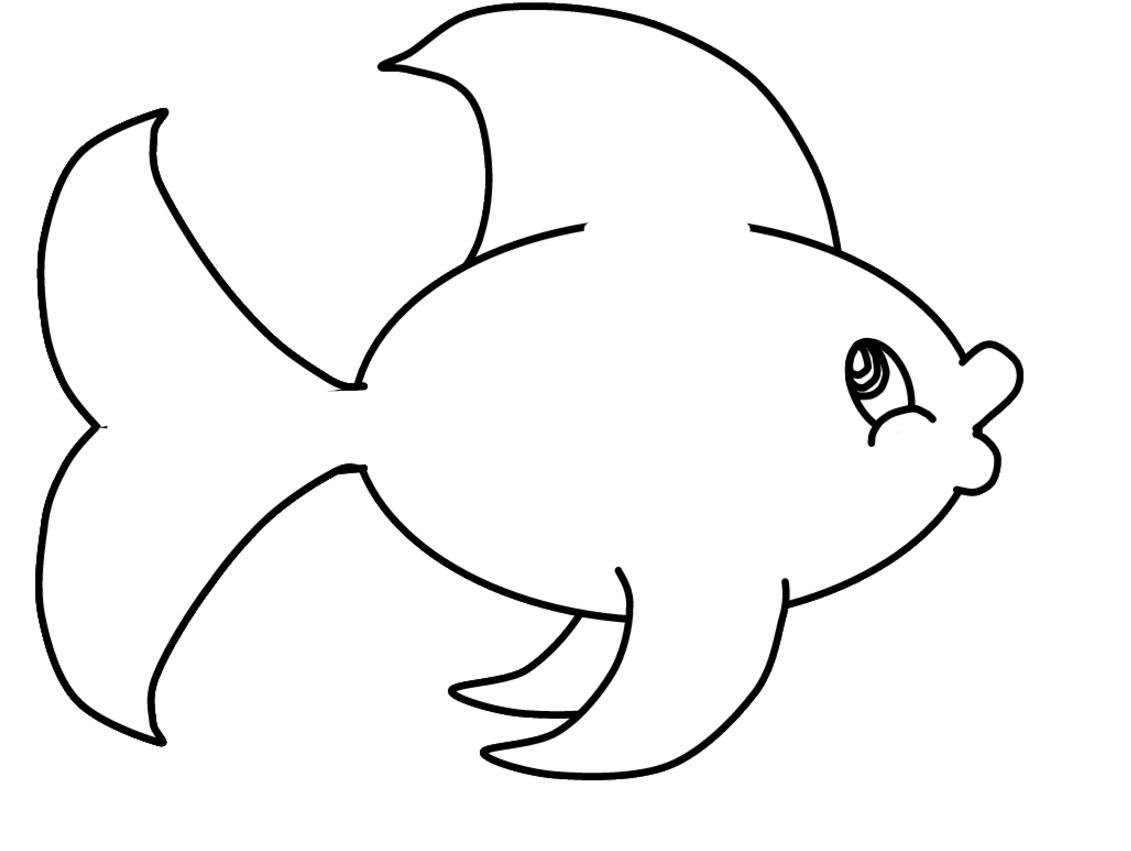 Силуэт золотой рыбки для раскрашивания