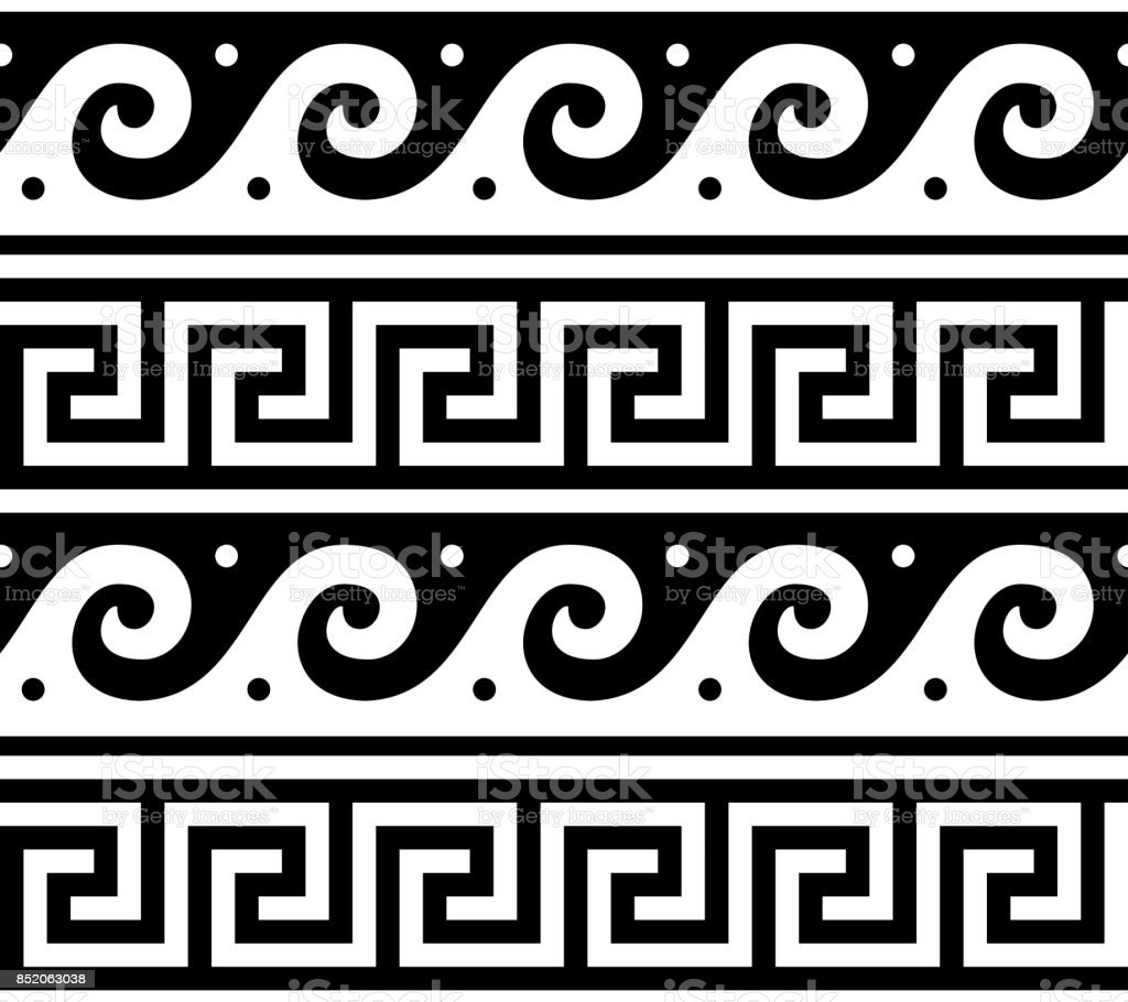 Греческий орнамент коричневый