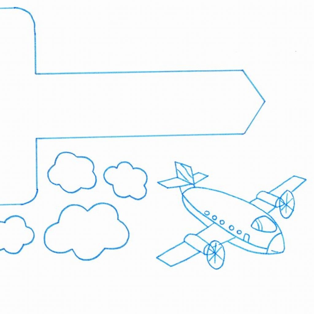 Самолетик трафарет