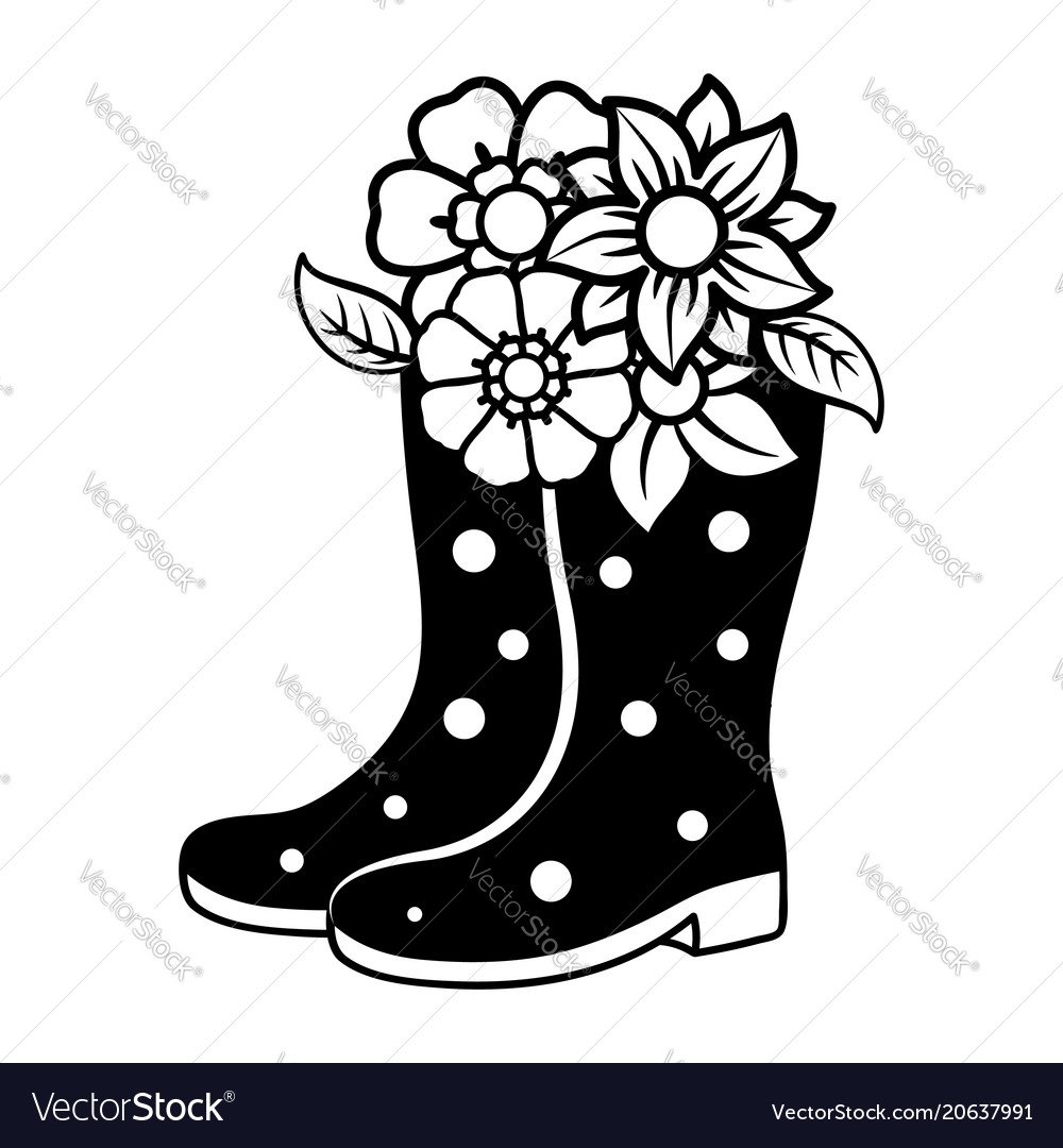 Резиновые сапожки силуэт